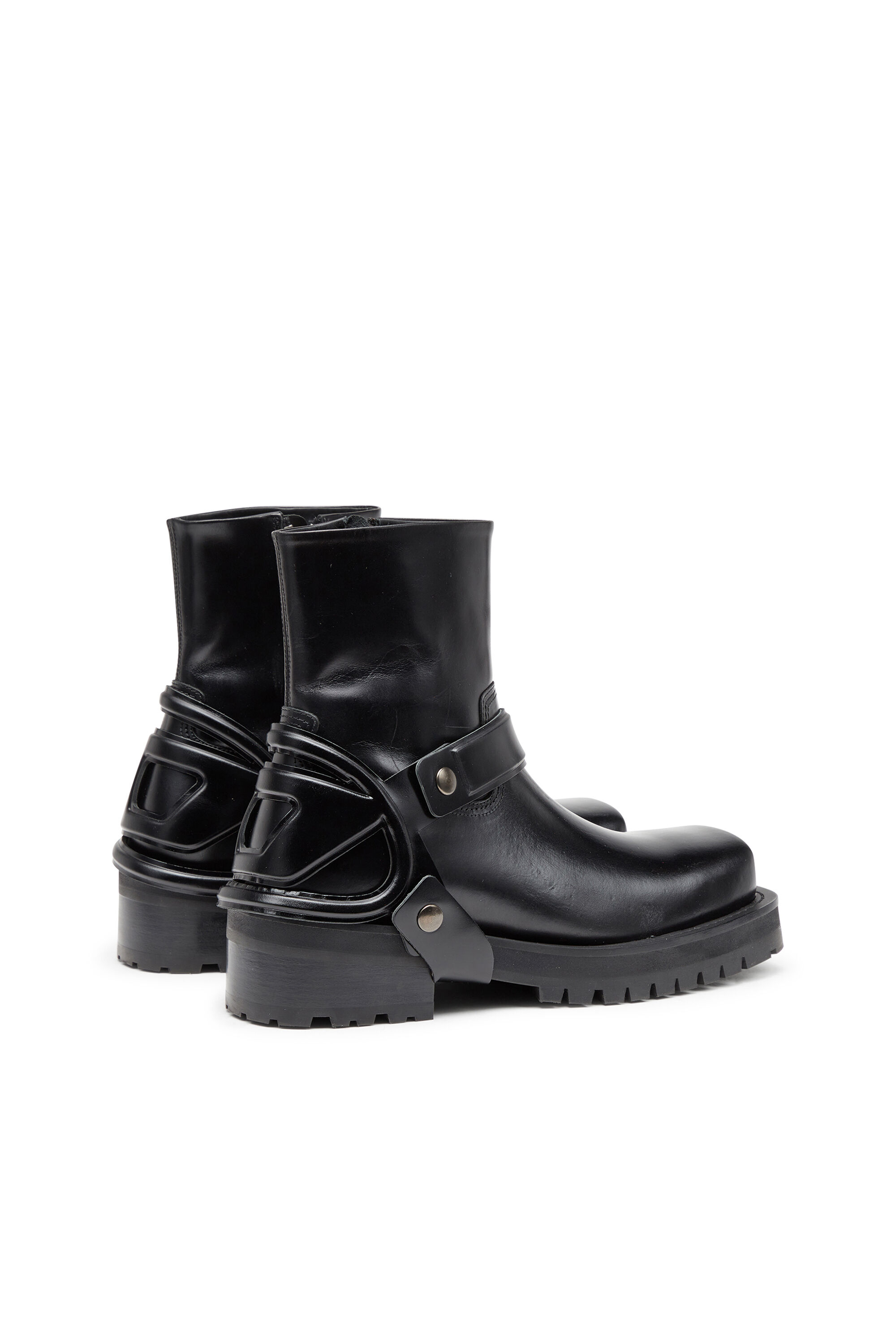Men's D-Texan-Harness boots in polished leather | Black | Diesel