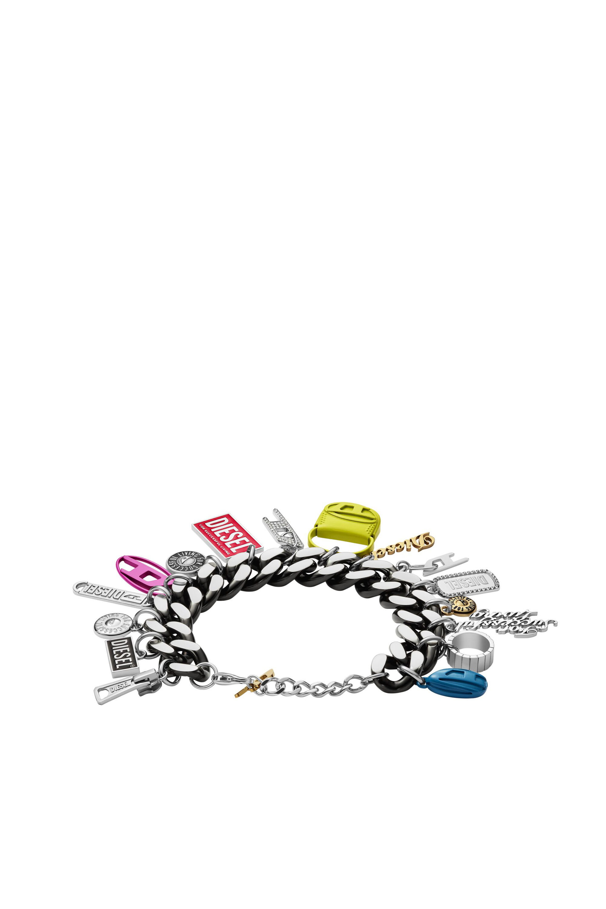 Diesel - DX1524 JEWEL, Unisex's Black stainless steel charm chain bracelet in Multicolor - 2