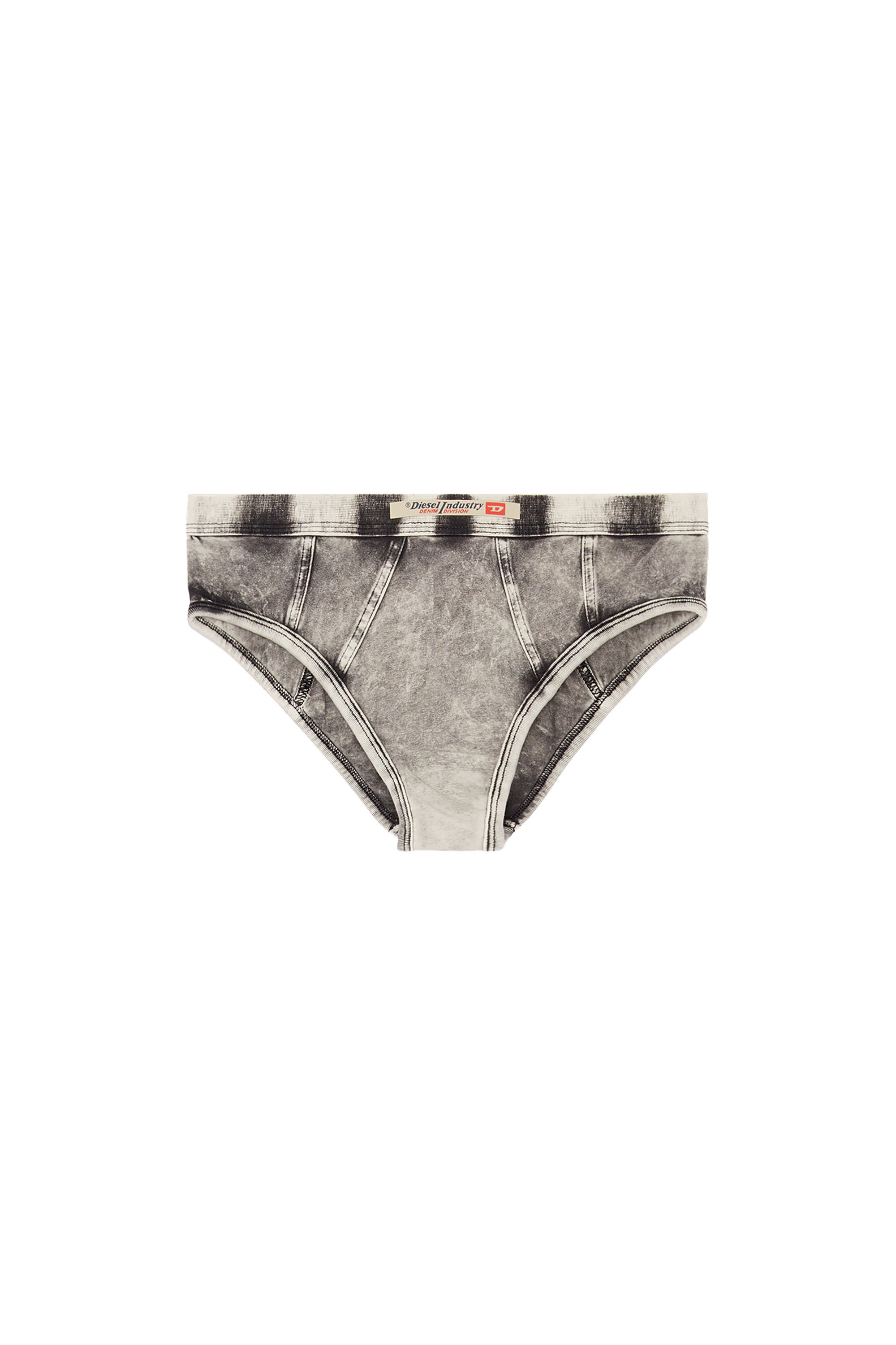 Diesel - UFPN-DENIM-HIPSTER-PANTY, Woman's Hipster briefs in denim-effect jersey in Dark grey - 1