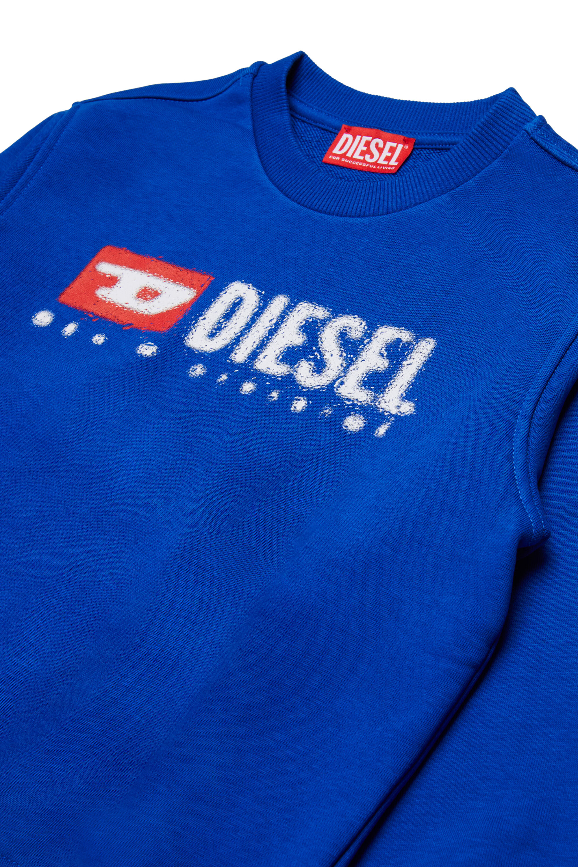 Diesel - SDROPS OVER, Man's Cotton sweatshirt with logo in Blue - 3