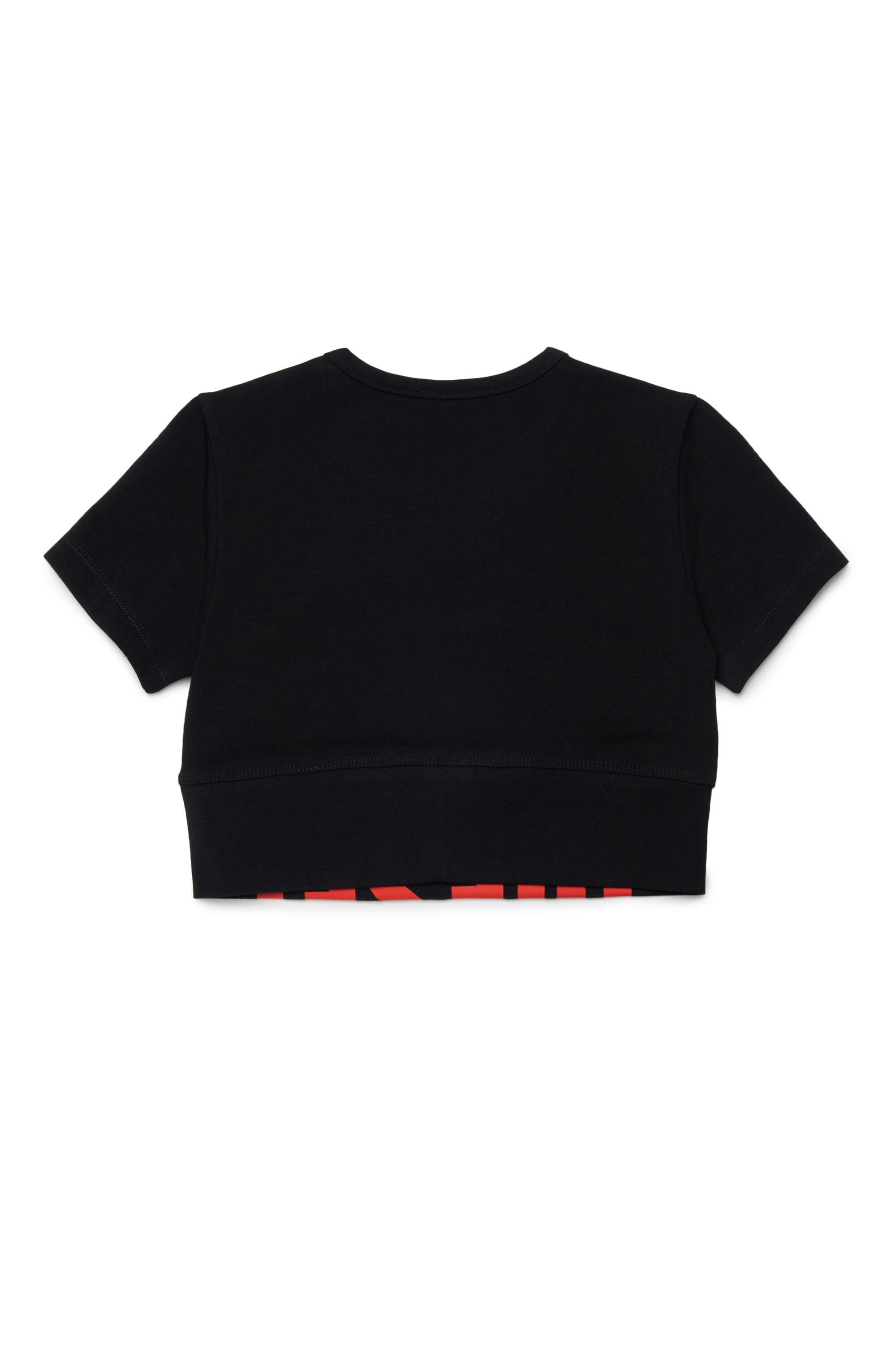 Diesel - TCEFY, Woman's Crop top with cut-off logo in Black - 2