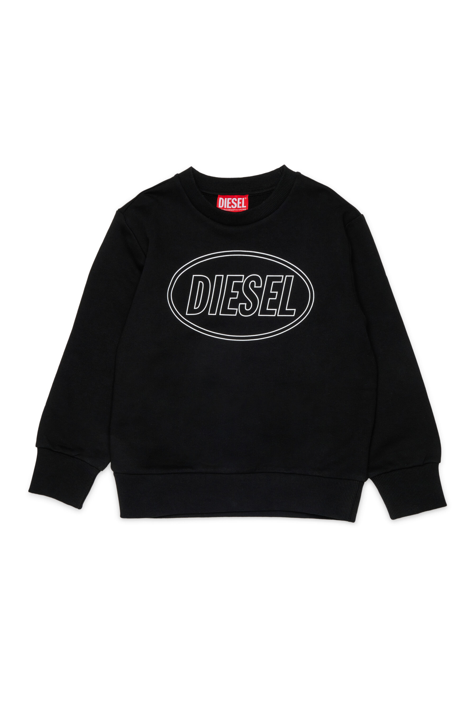 Diesel - SCIRCLE OVER, Man's Sweatshirt with logo print in Black - 1