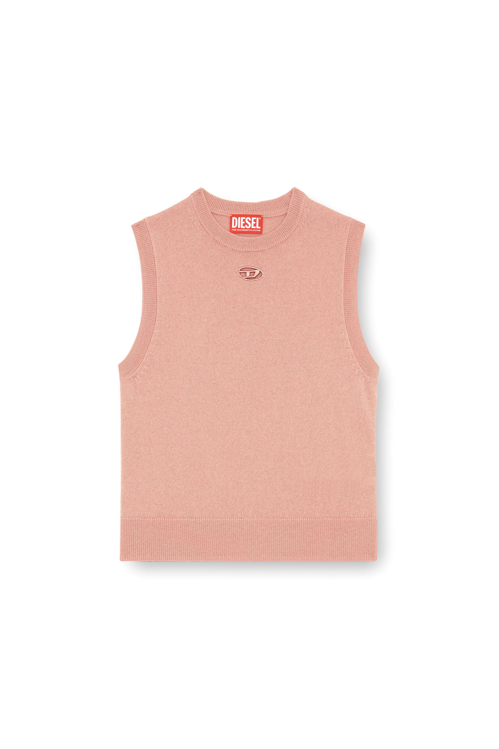 Diesel - M-ARGA-SL, Woman's Cropped vest in wool and cashmere knit in Pink - 2