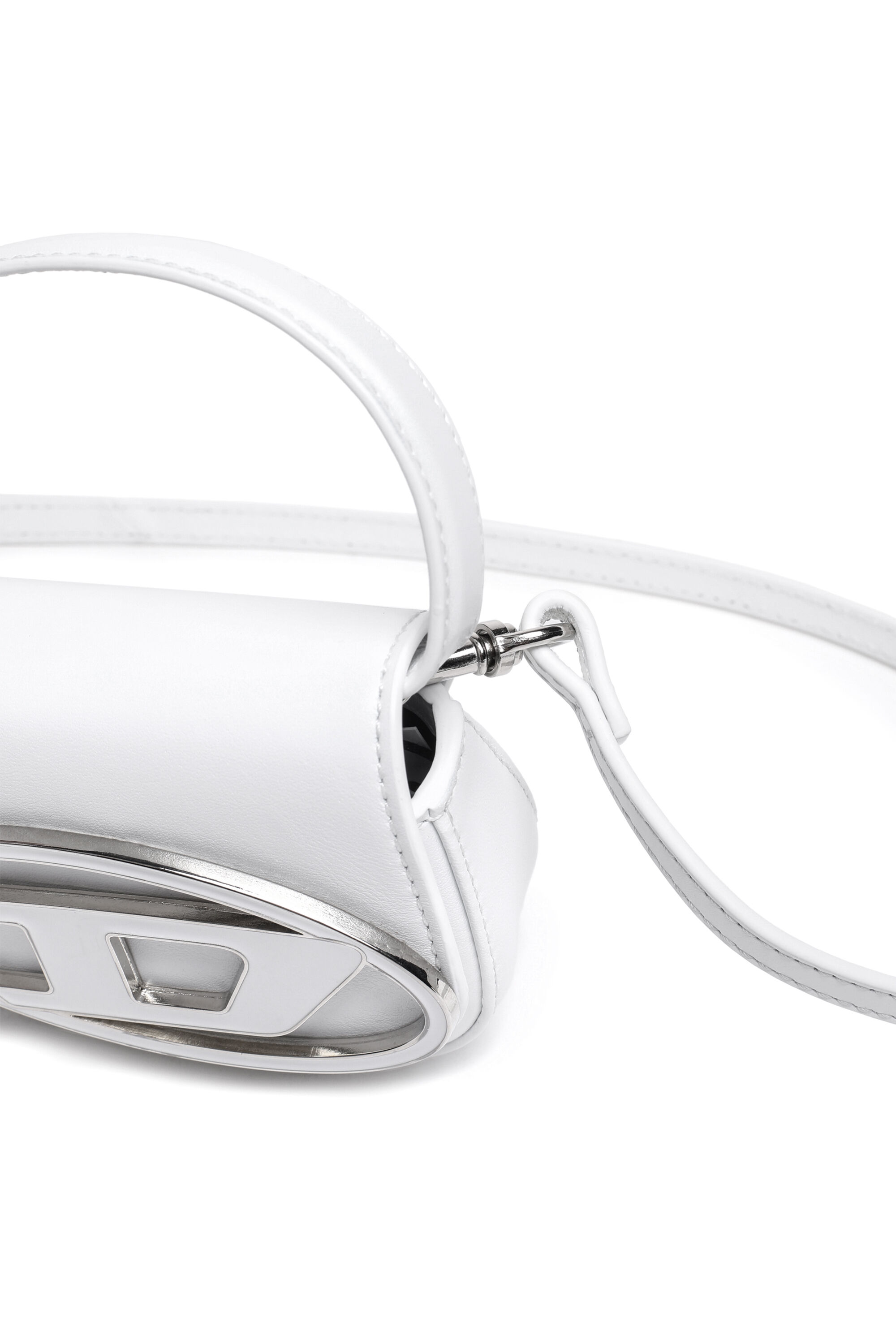 DIESELホワイト ショルダーバッグ 1DR XS Bag Woman: leather mini Bag with D logo plaque | Diesel