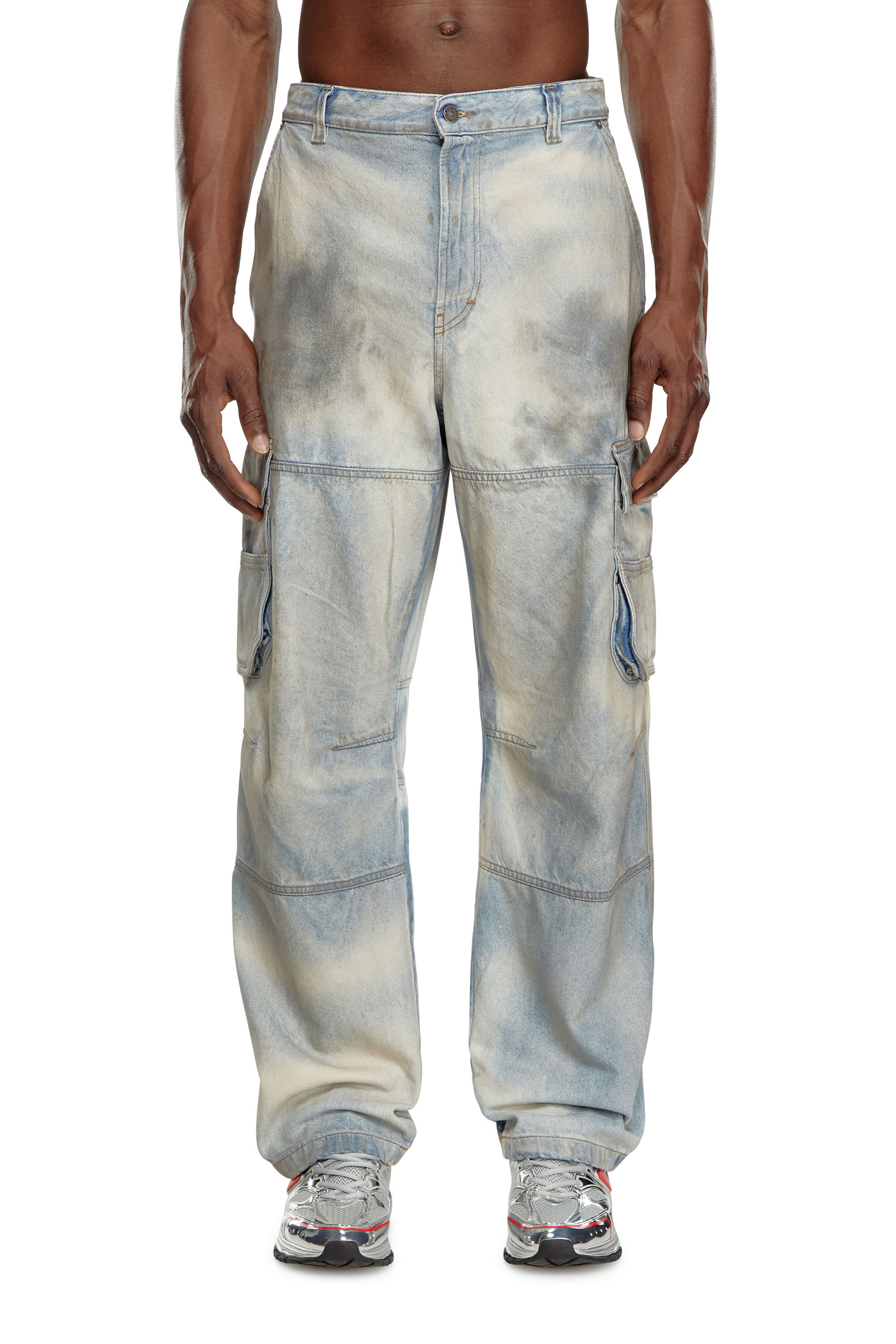 Diesel - Man Straight Jeans D-Fish 0CBDJ, Light Blue - Image 3