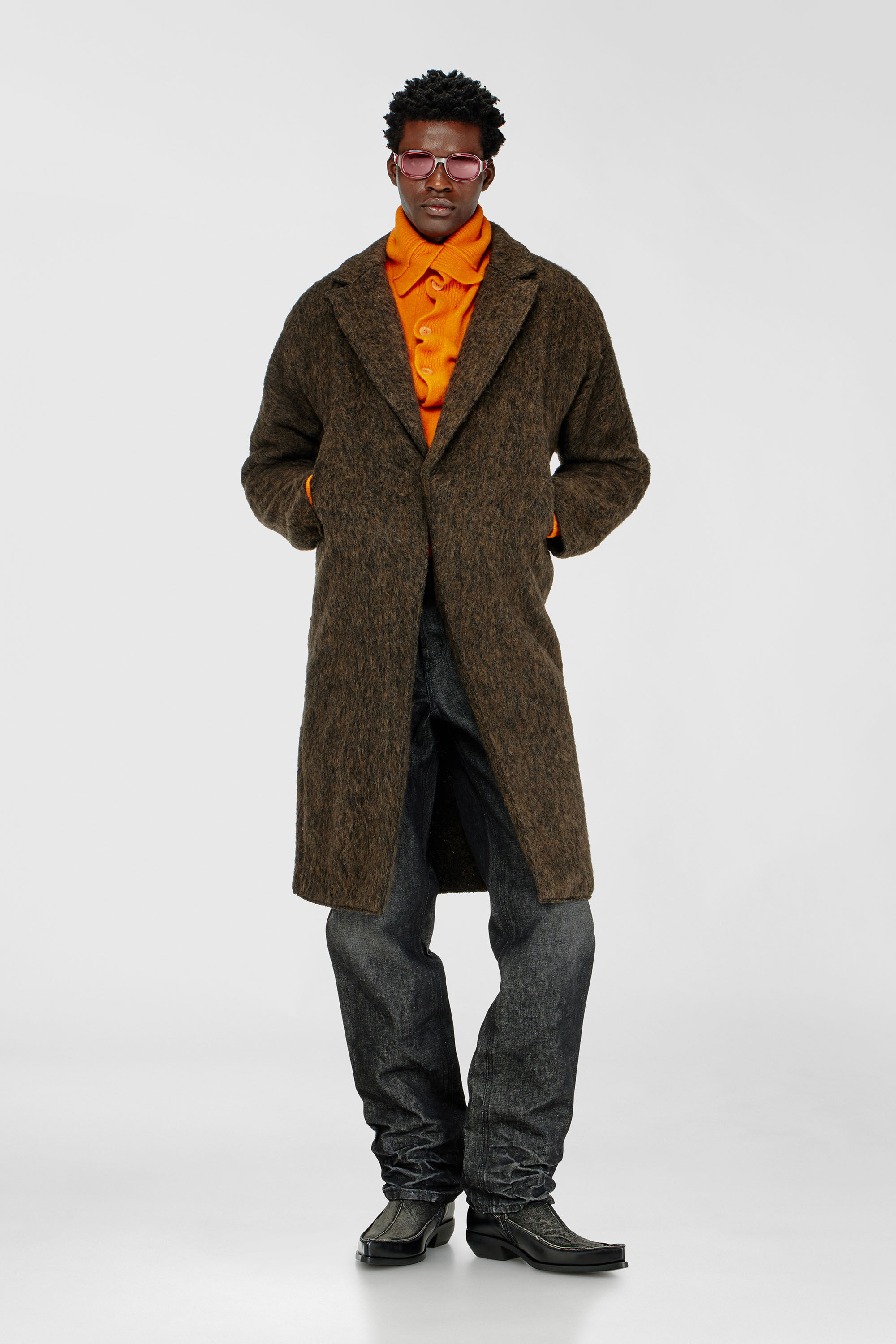 Diesel - W-HULL, Man's Coat in wool and alpaca blend in null - 1