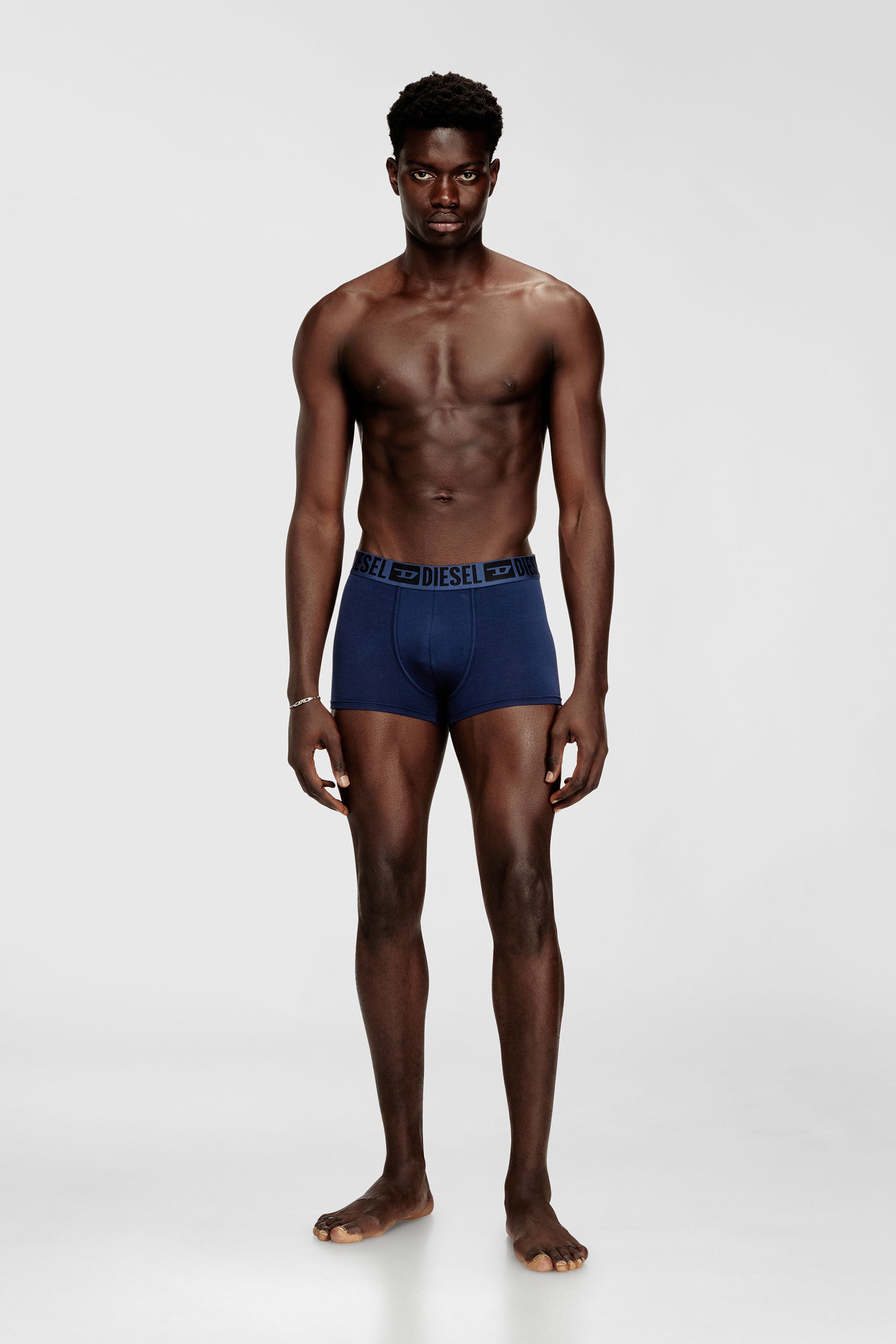 Diesel - MIKE-D-CORE-3PACK, Man's Three-pack of stretch cotton boxer briefs with tonal waistband in Blue/Black - 1