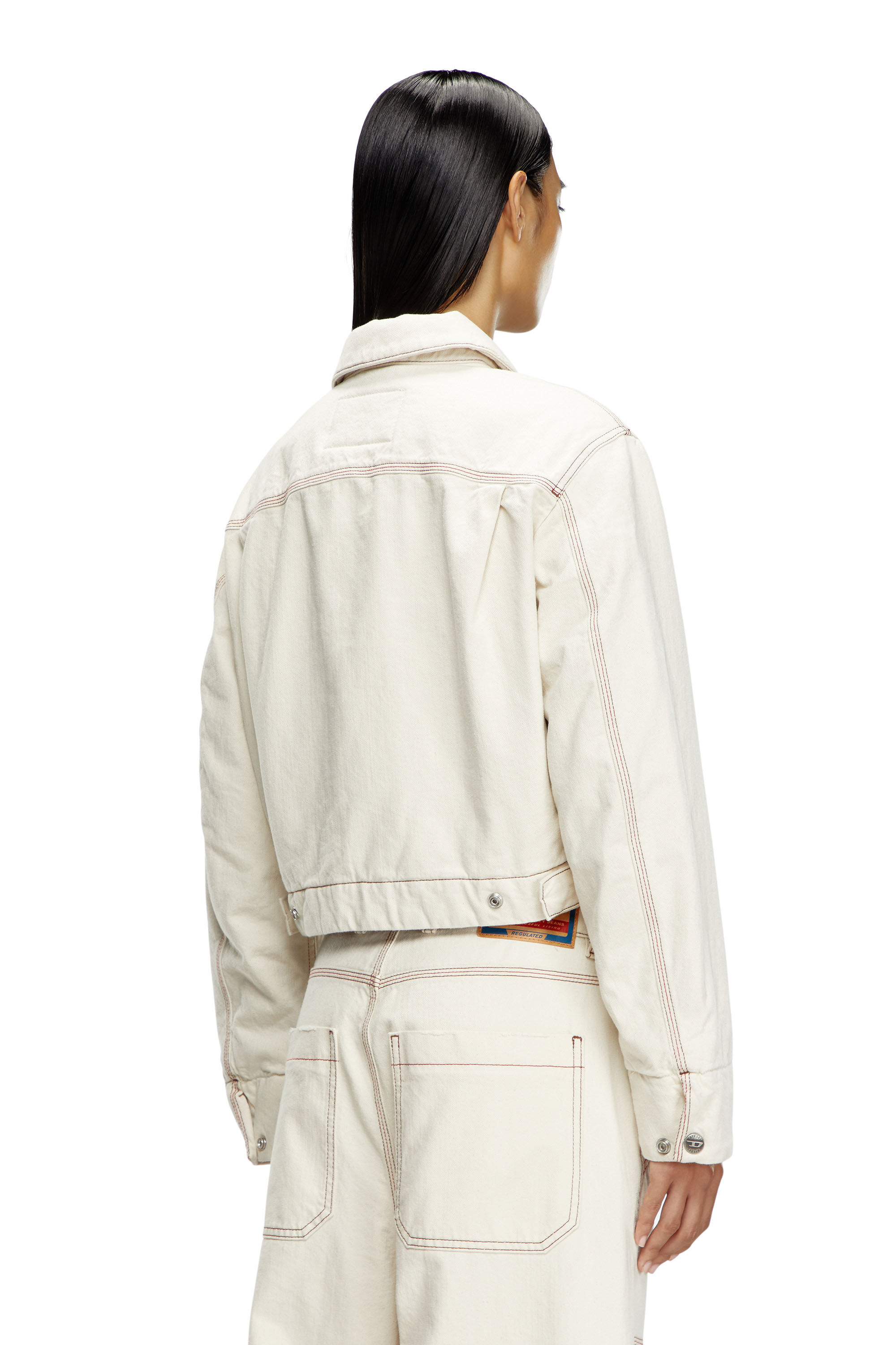 Diesel - DE-NOVA, Woman's Padded jacket in clean-wash denim in White - 4