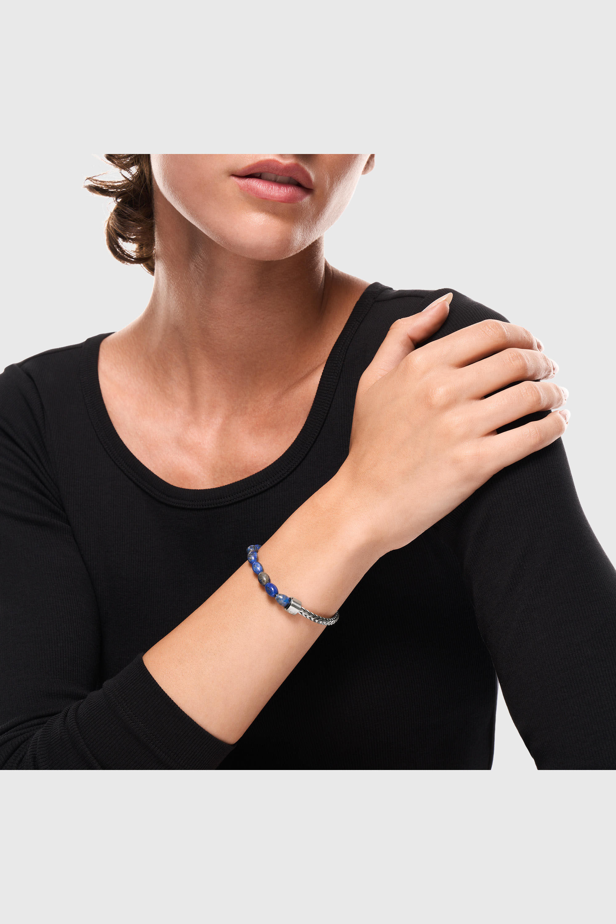 Diesel - DX1713040, Unisex's Lapis Beaded Bracelet in Silver/Blue - 5