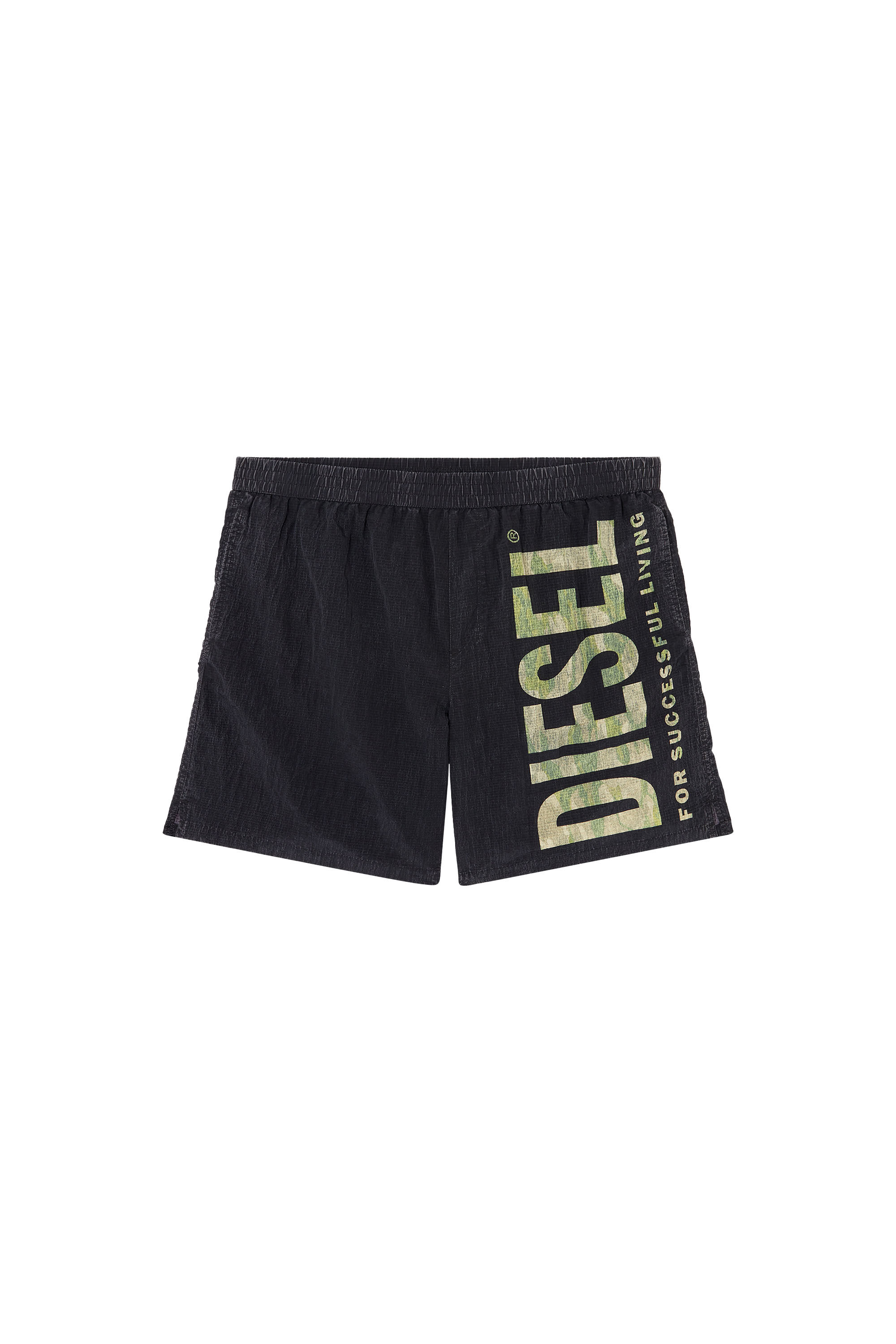 Diesel - POWEL-47.5-UTLT, Man's Board shorts in camo ripstop in Black/Green - 1