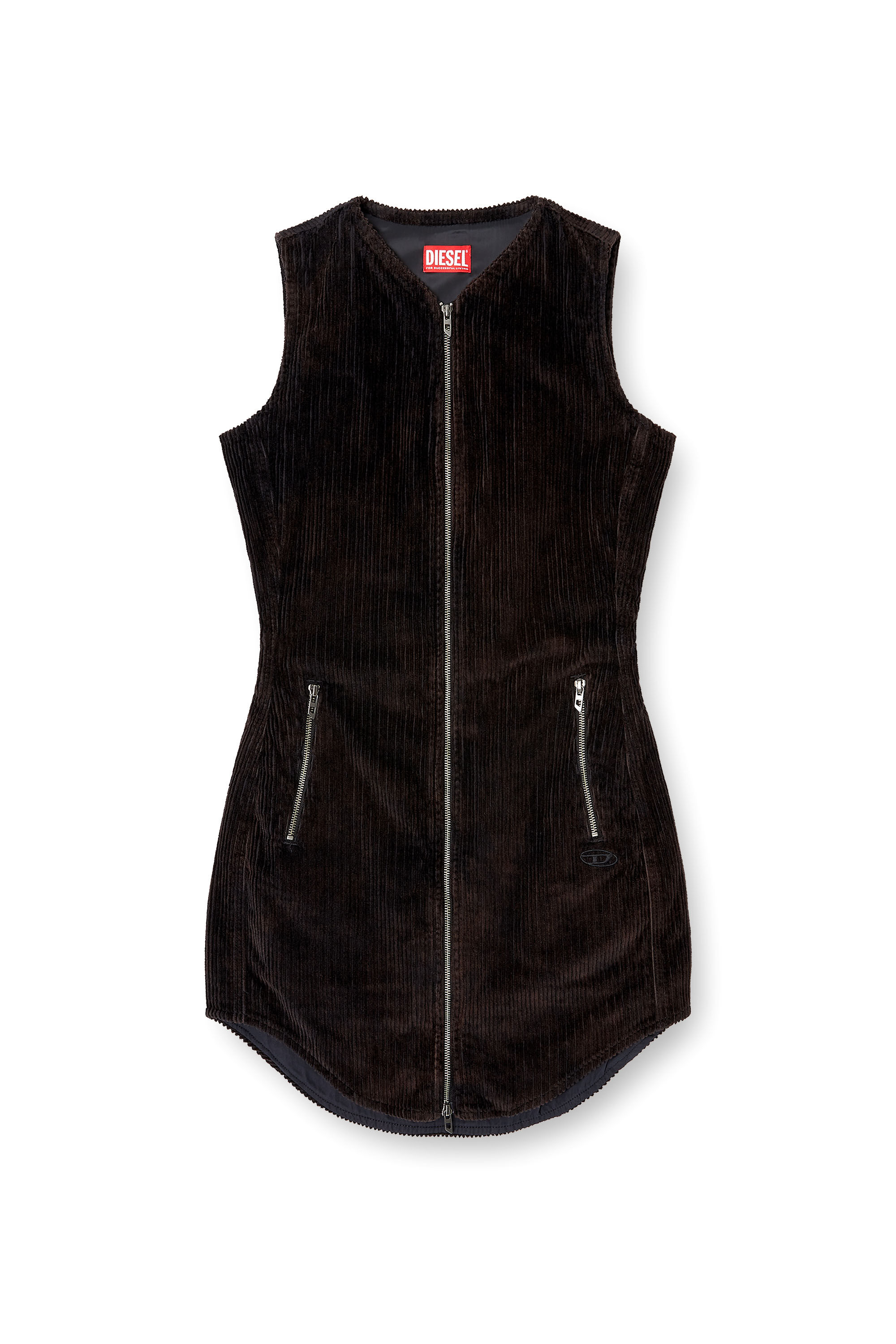 Diesel - D-ENEA, Woman's Cotton mini dress with front zipper in null - 2