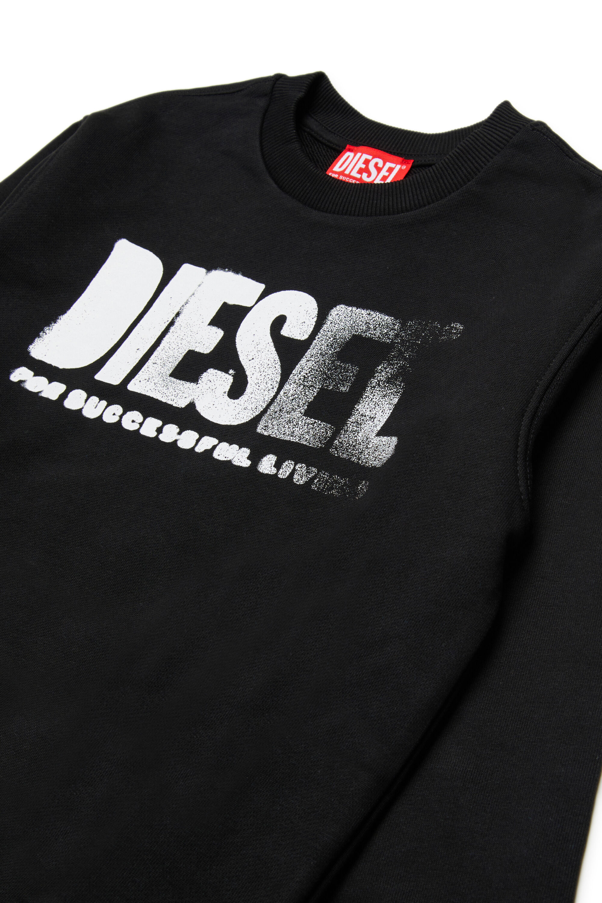 Diesel - SIDER OVER, Man's Sweatshirt with round neck and maxi Diesel logo print in Black - 3