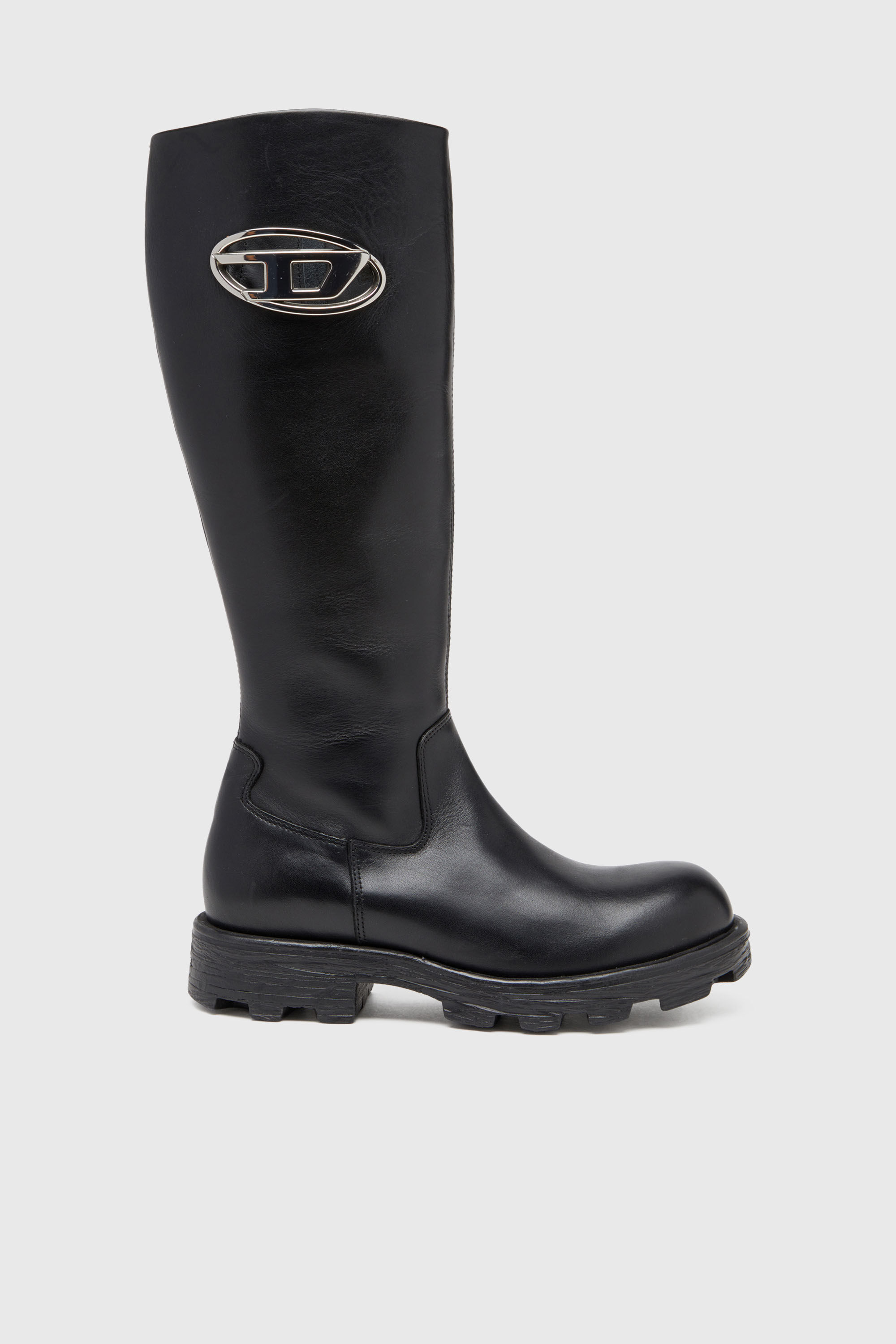 Diesel - D-HAMMER HB D W, Woman's D-Hammer-Leather knee-high boots in Black - 1