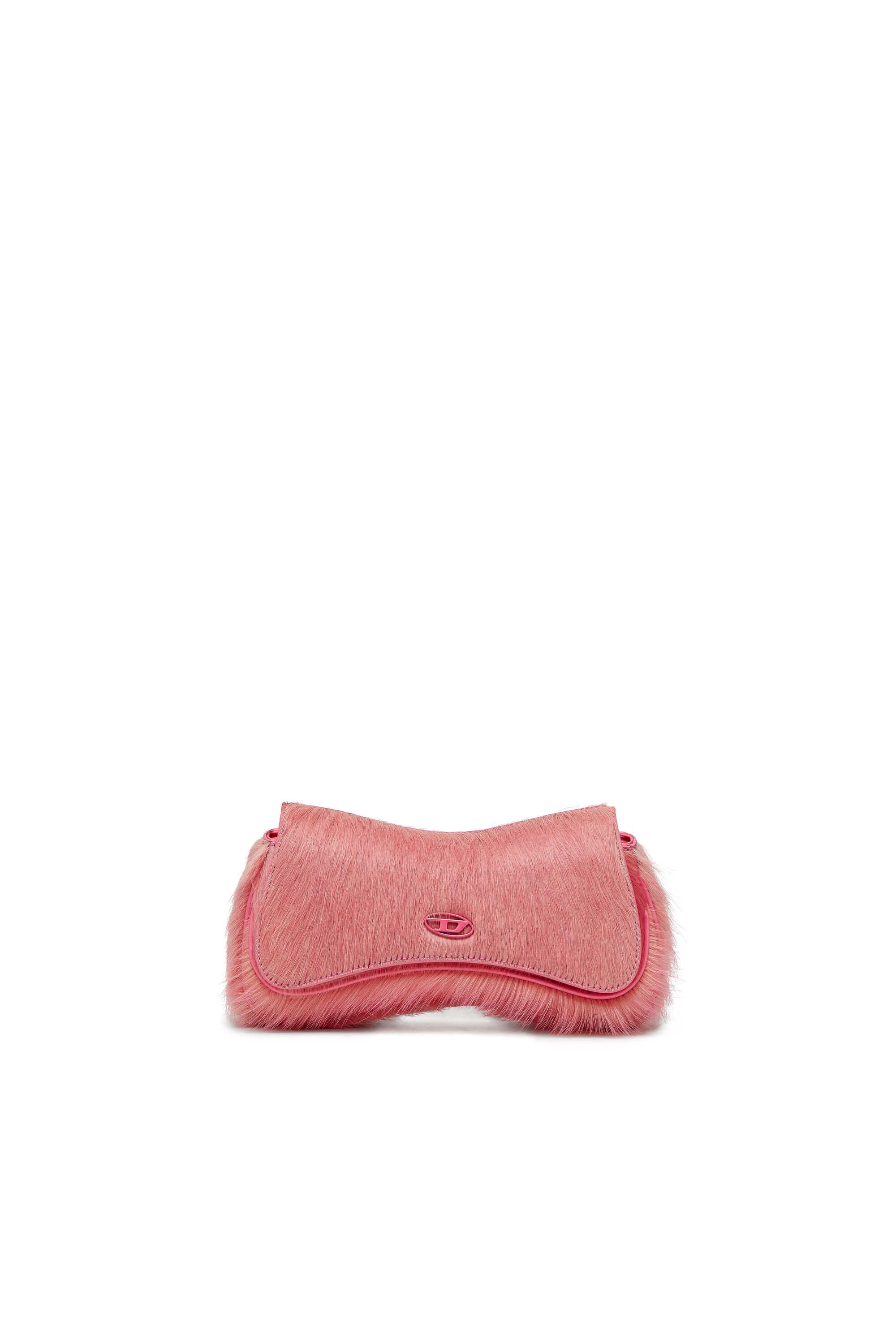 Diesel - PLAY CLUTCH, Woman's Play-Clutch in coloured hairy leather in Pink - 1