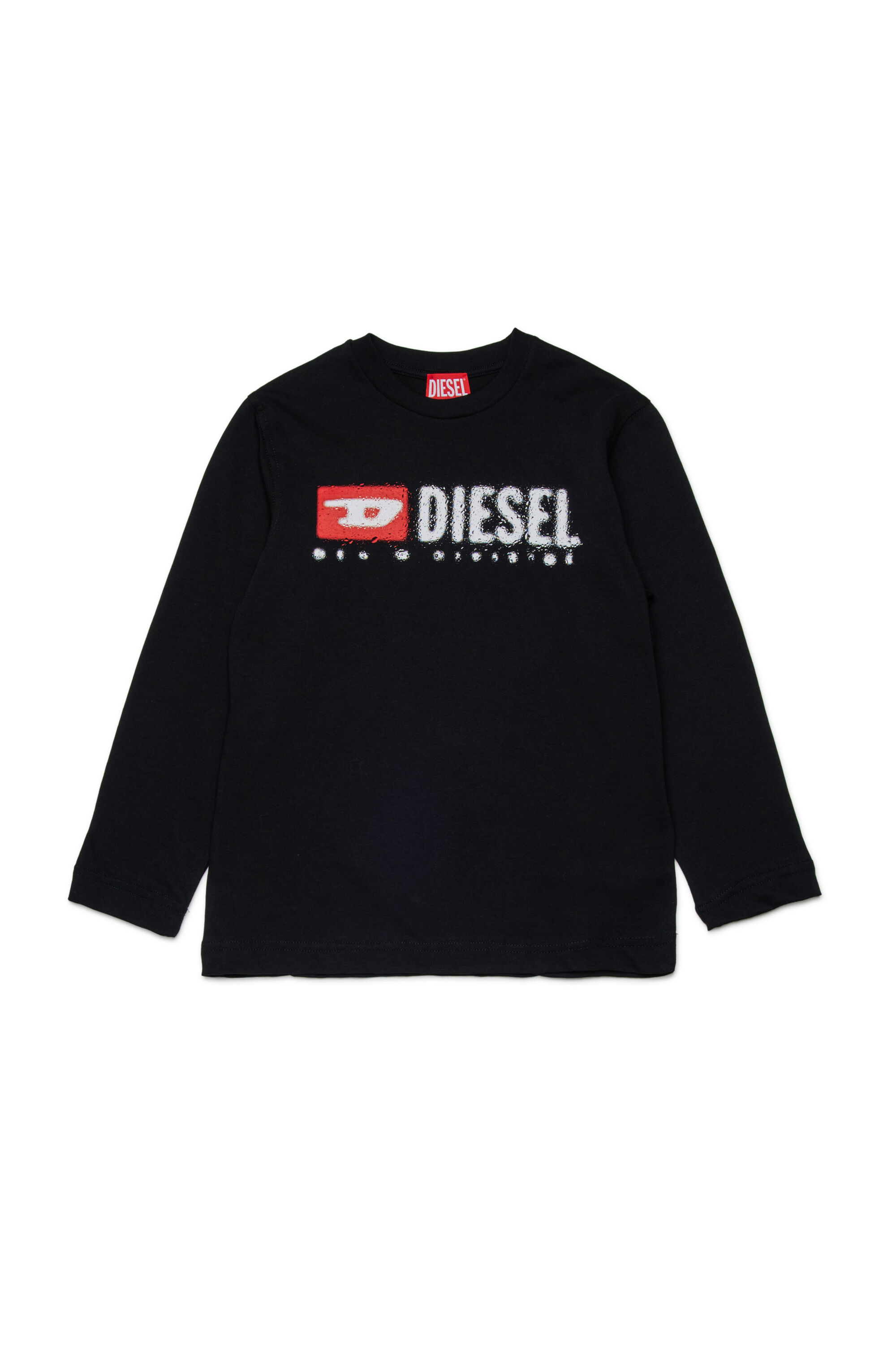Diesel - TDROPS, Man's Cotton crew neck T-shirt with logo print in Black - 1