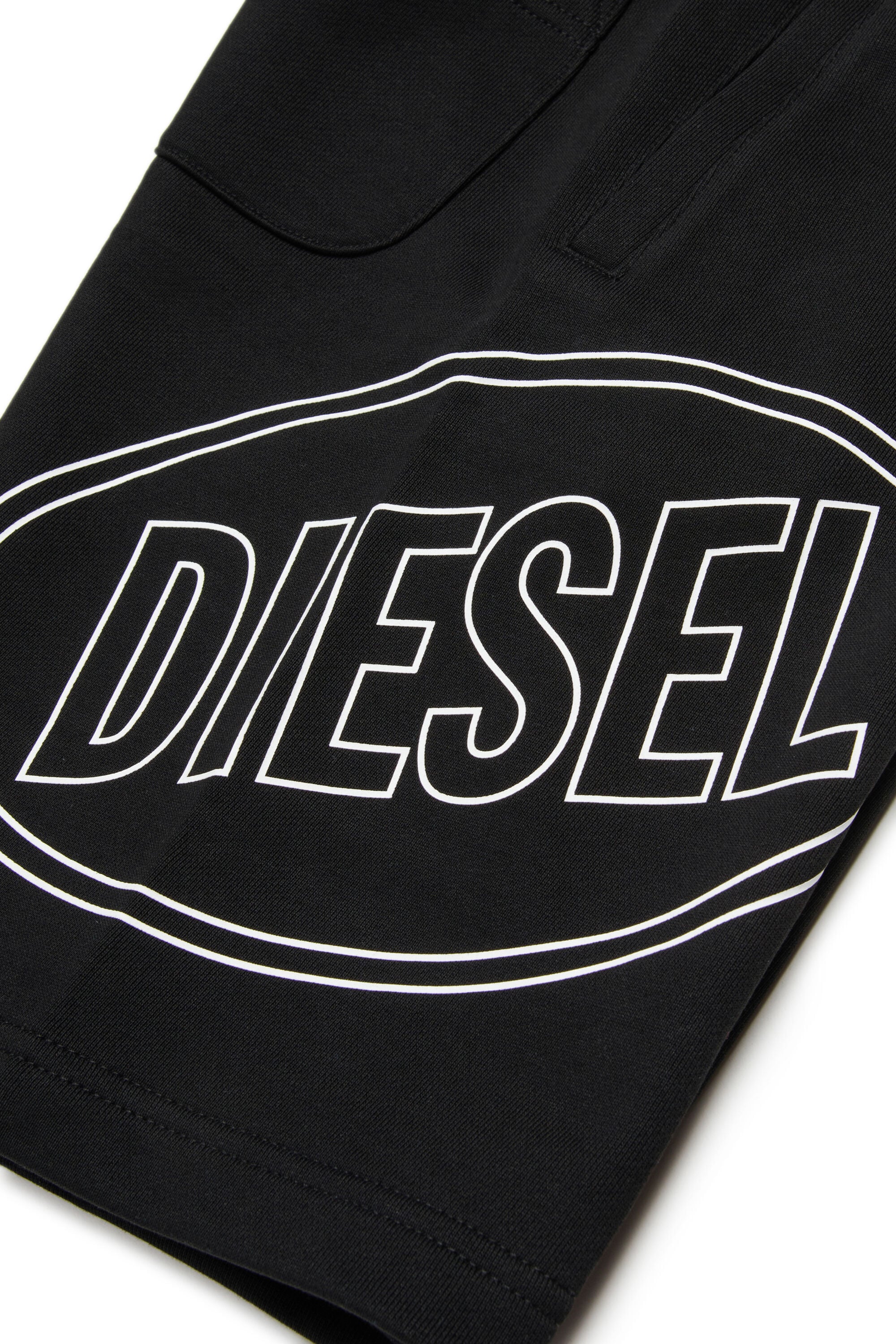 Diesel - PCIRCLE SHORT, Man's Cotton bermudas with maxi print in Black - 4