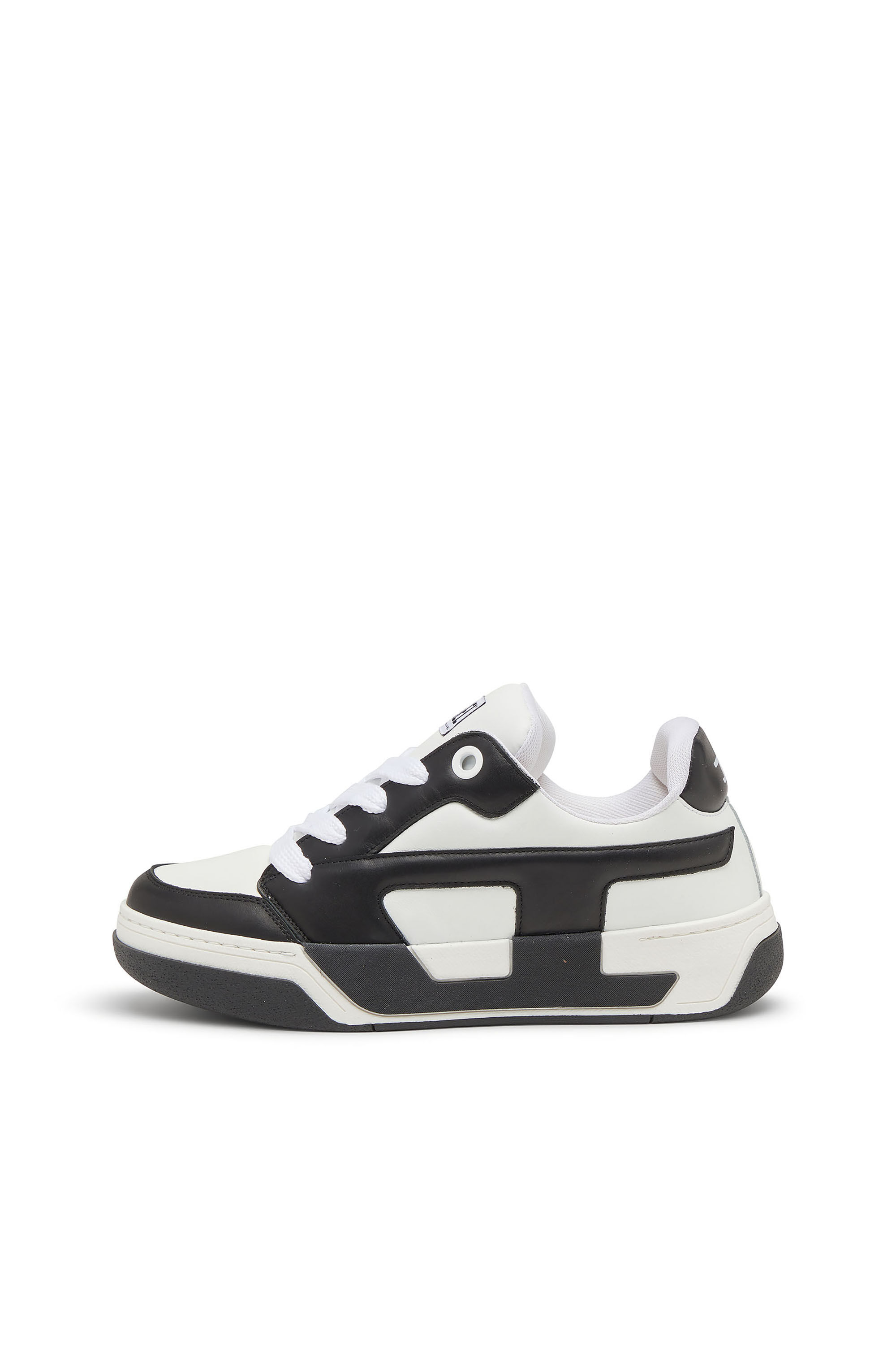 Diesel - S-D-OLLIE LOW, Man's D-Ollie-Sneakers in colour-block leather in White/Black - 8
