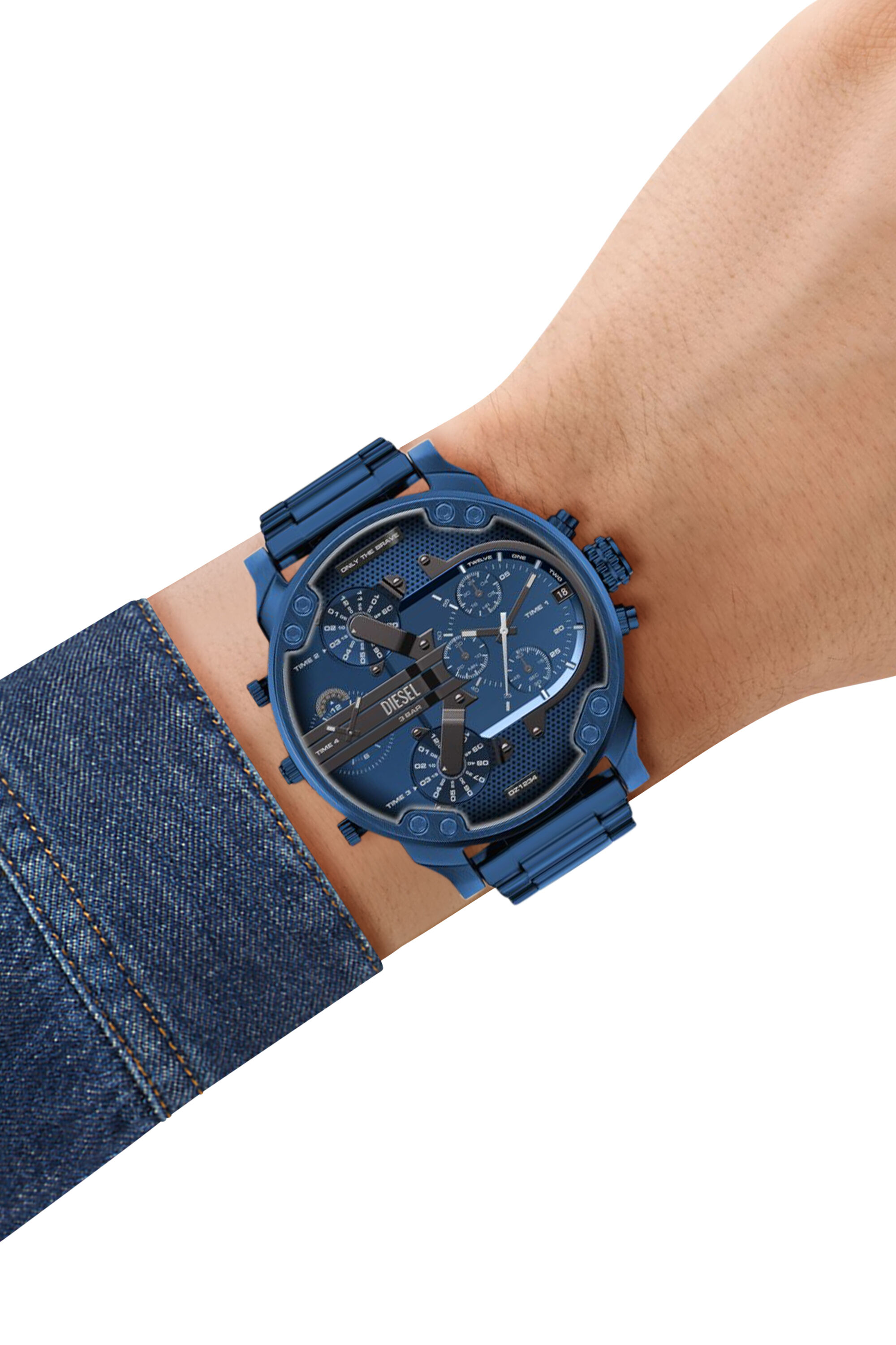 Diesel - DZ7496 WATCH, Man's Mr. Daddy 2.0 Blue Stainless Steel Watch in Blue - 8