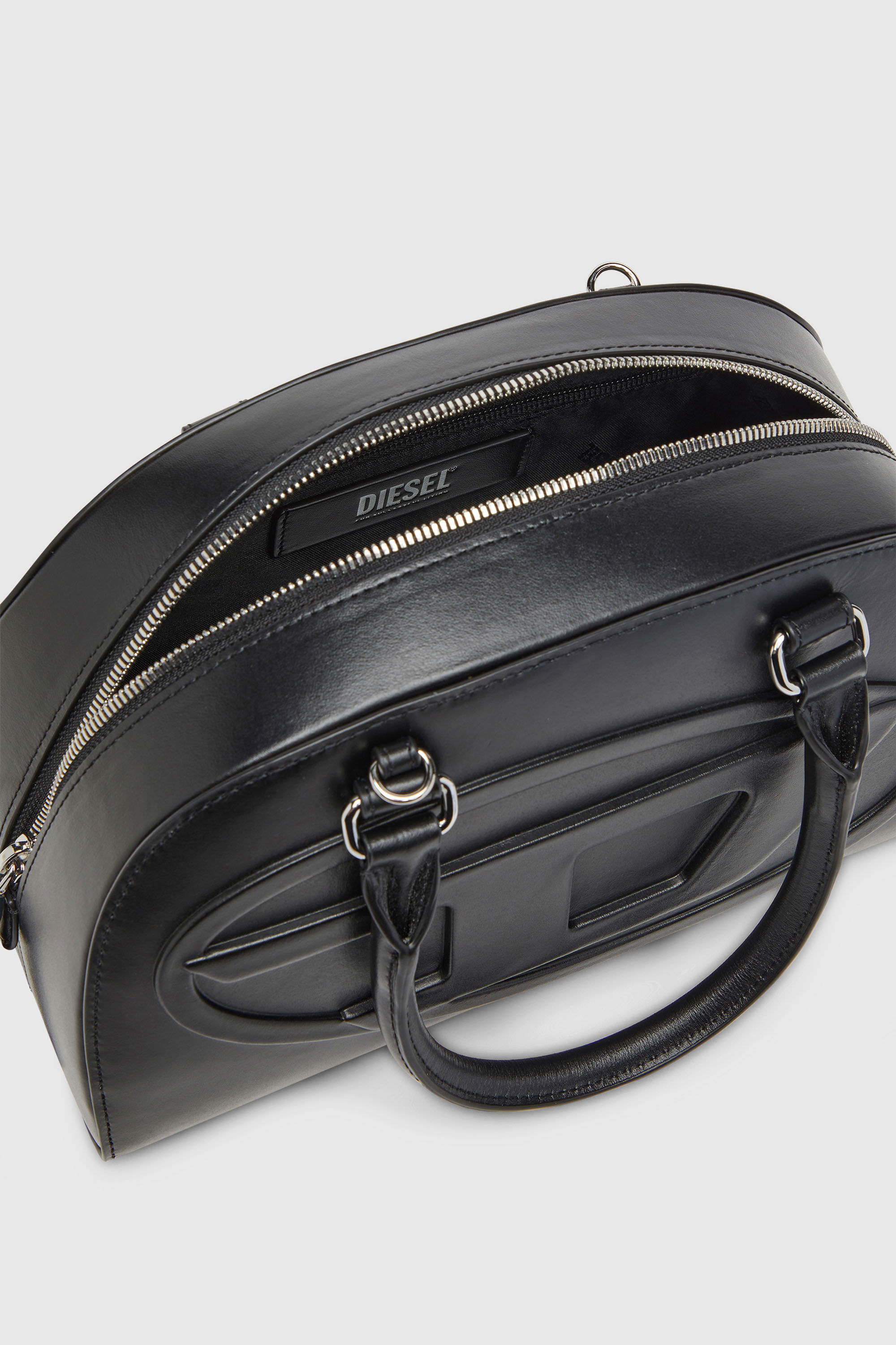 Diesel - 1DR DOME TOP HANDLE, Woman's 1DR Dome-Leather bowling bag in Black - 4