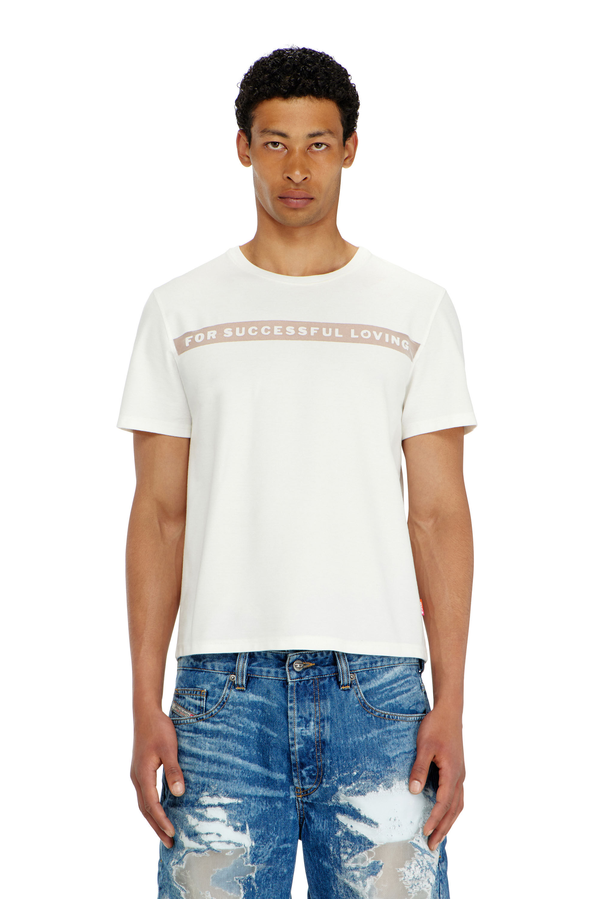 Diesel - PR-T-NOTS-CHI-R, Unisex's T-shirt with For Successful Loving logo in White - 3