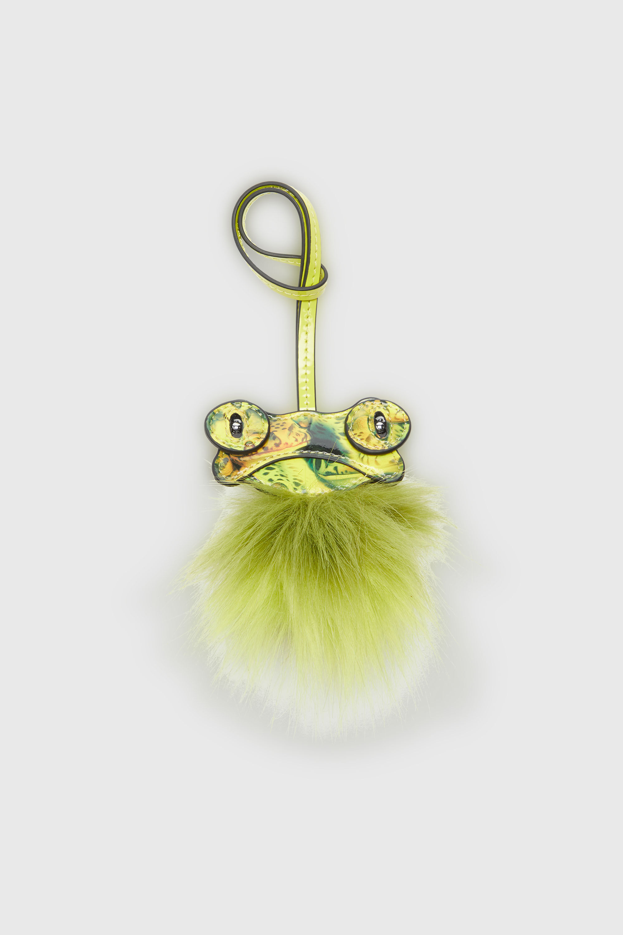 Diesel - FUR CHARMS III, Woman's Frog bag charm with fluffy tail in Green - 5