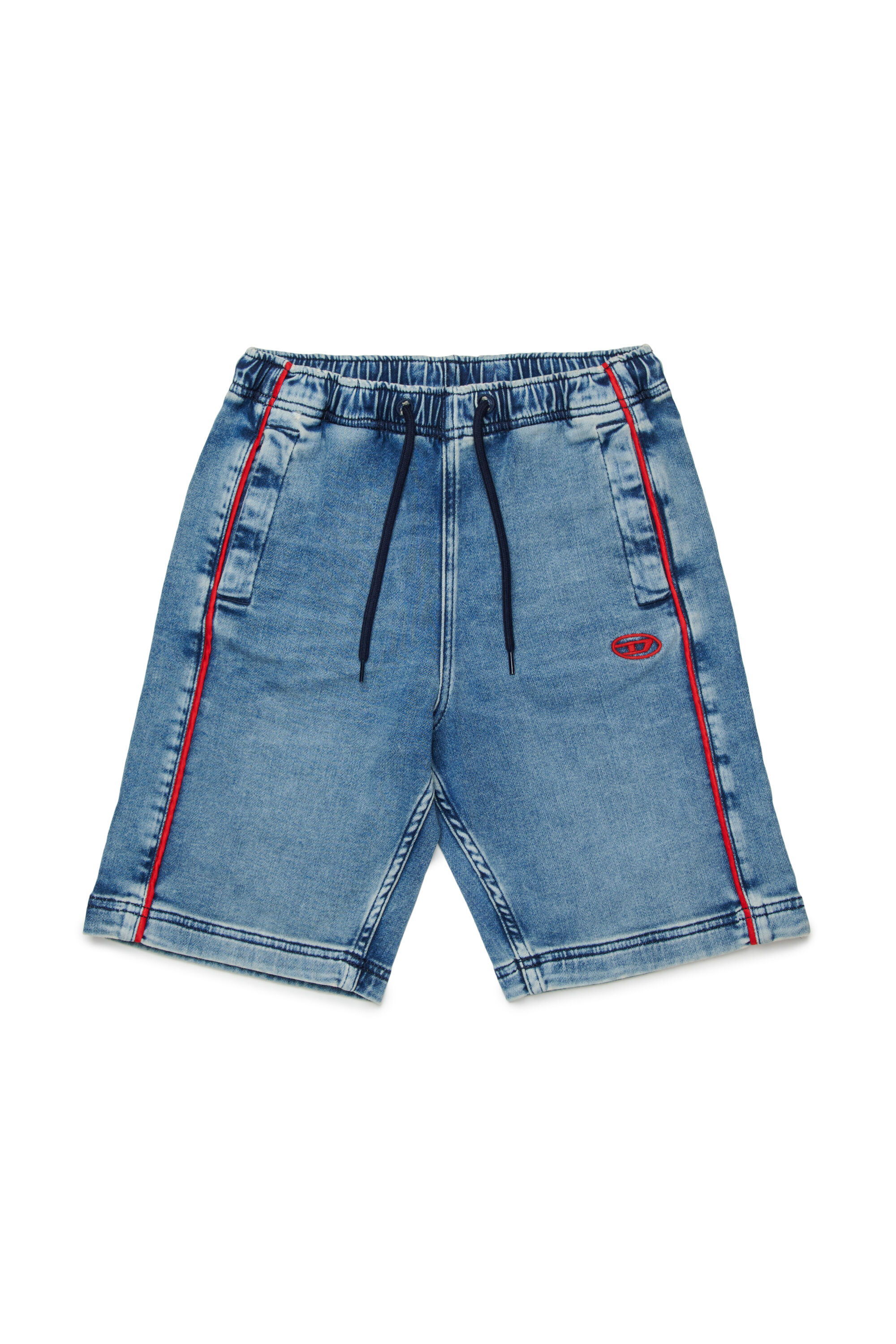 Diesel - D-AXOR-SHORT-J JJJ, Man's Denim shorts with contrast piping in Medium blue - 1