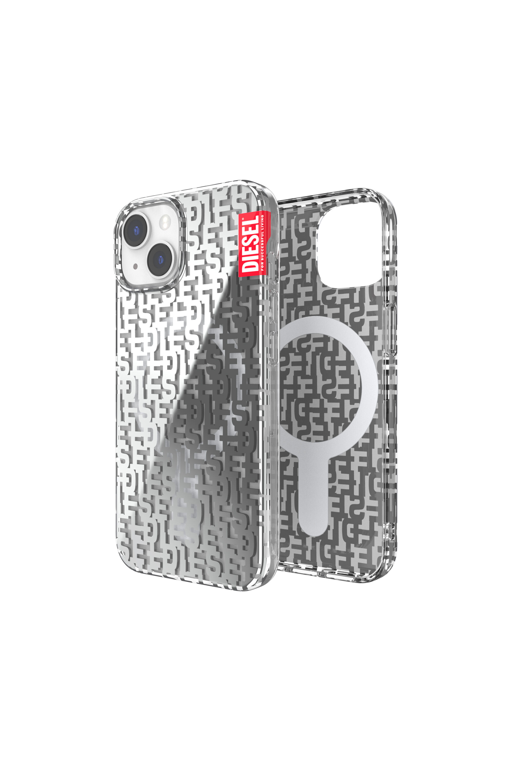Diesel - 50297 MOULDED CASE, Unisex Clear case monogram Magsafe for iPhone 14 in Grey - Image 1