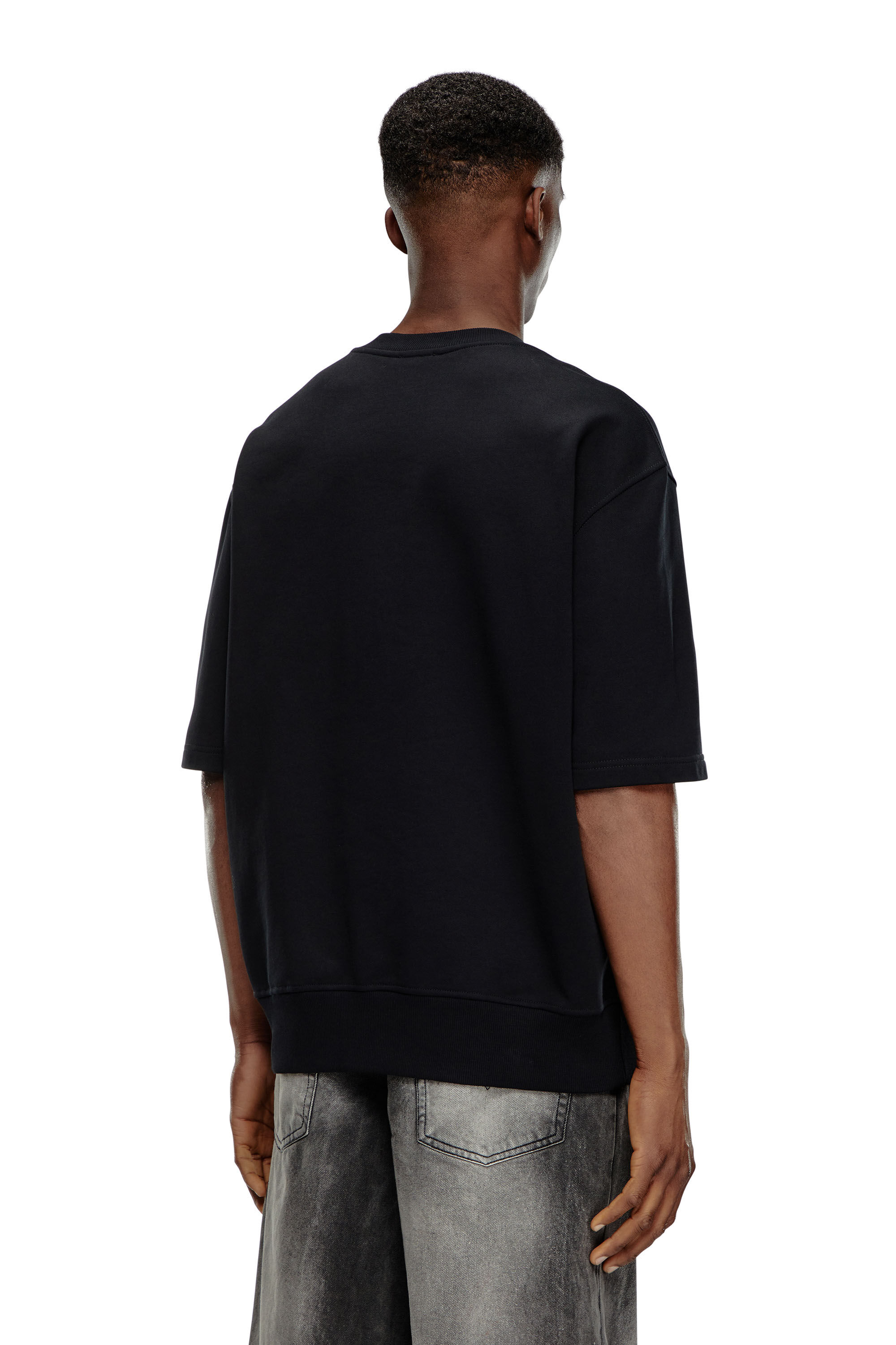 Diesel - S-COOLING-L1, Man's Short-sleeve sweatshirt with metallic logo in Black - 4