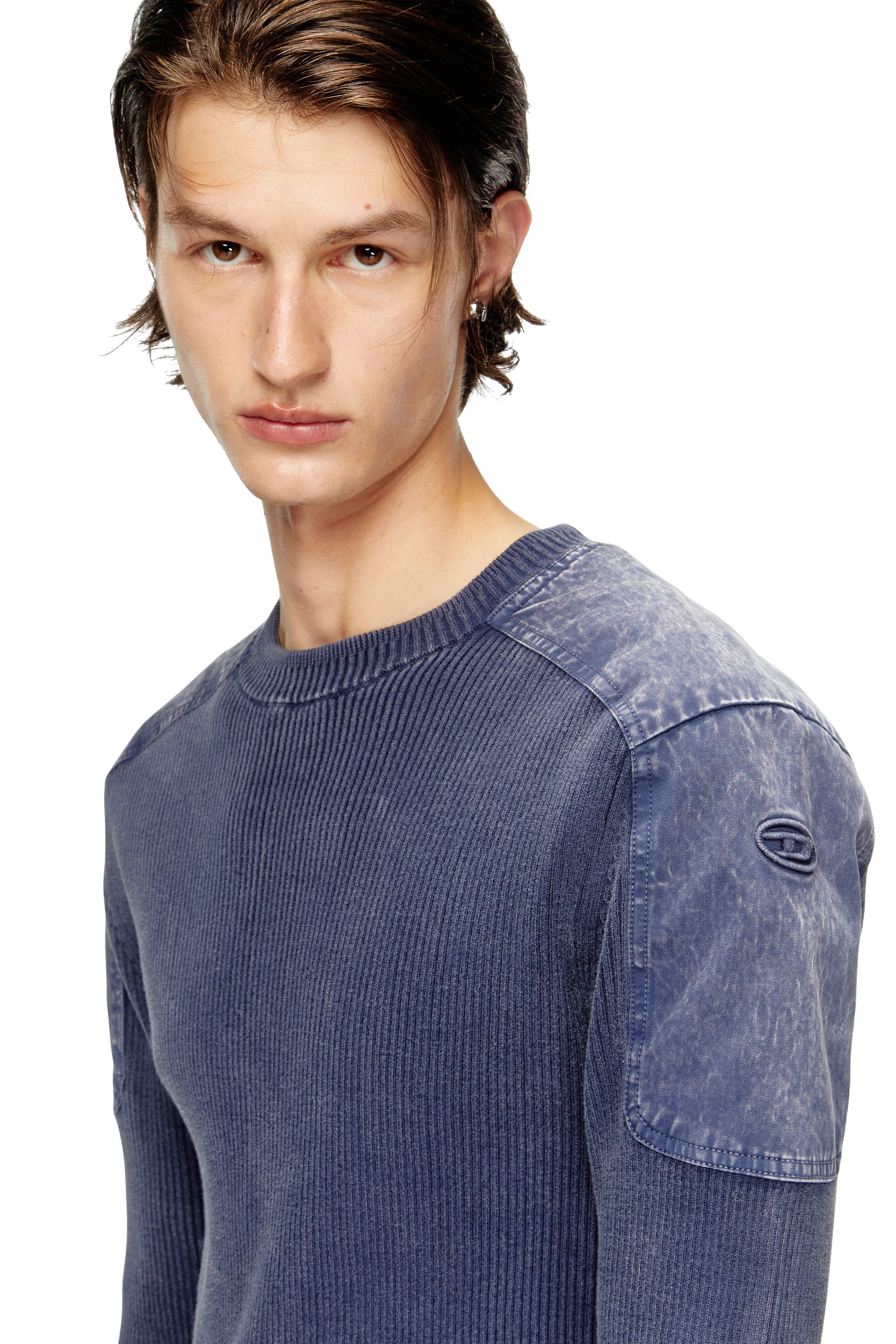 Diesel - K-MARTIN, Man's Jumper with contrast shoulder panels in null - 5