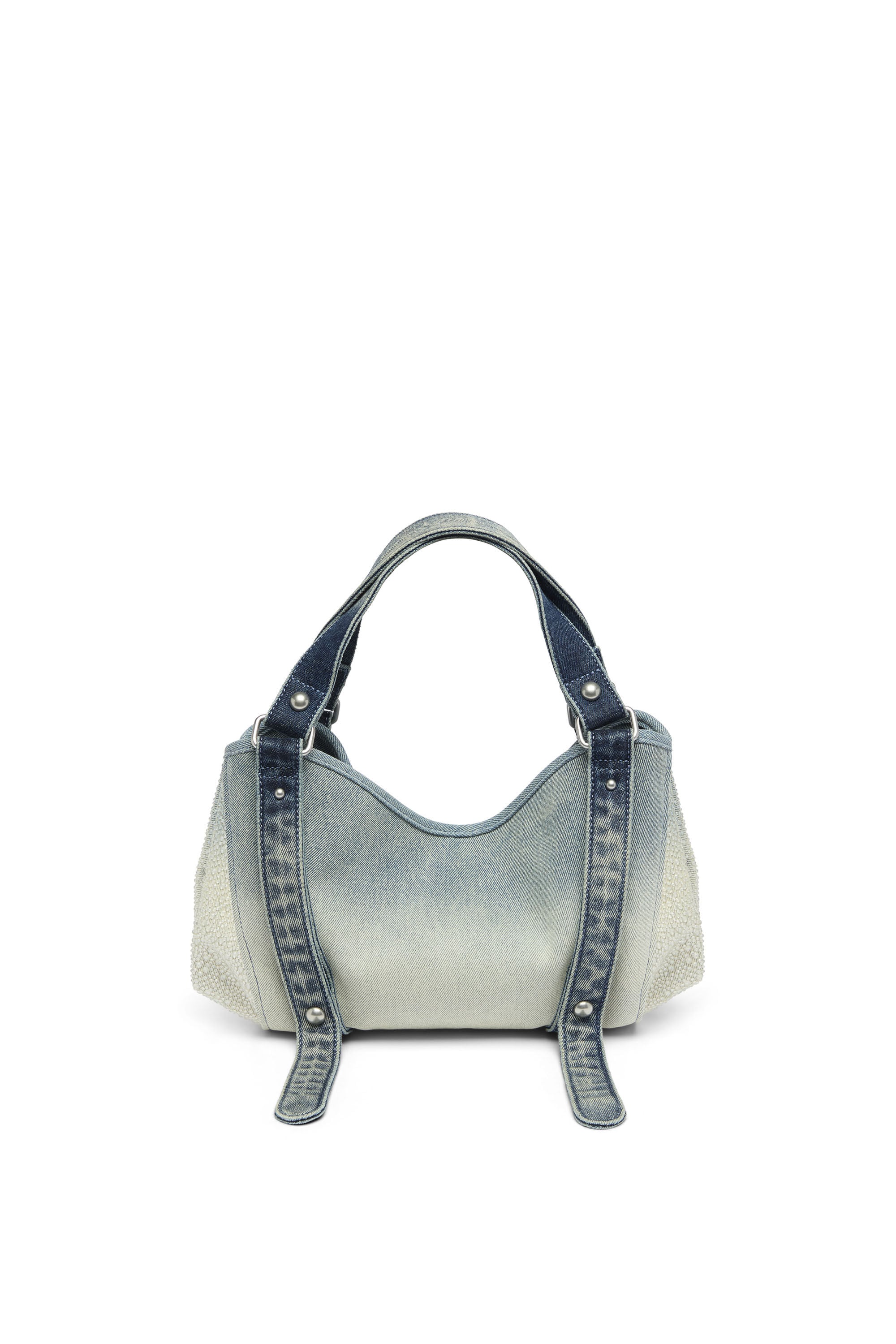 Diesel - D-ONE TOPHANDLE S, Woman's D-One-Small top-handle bag in crystal solarised denim in Blue - 3