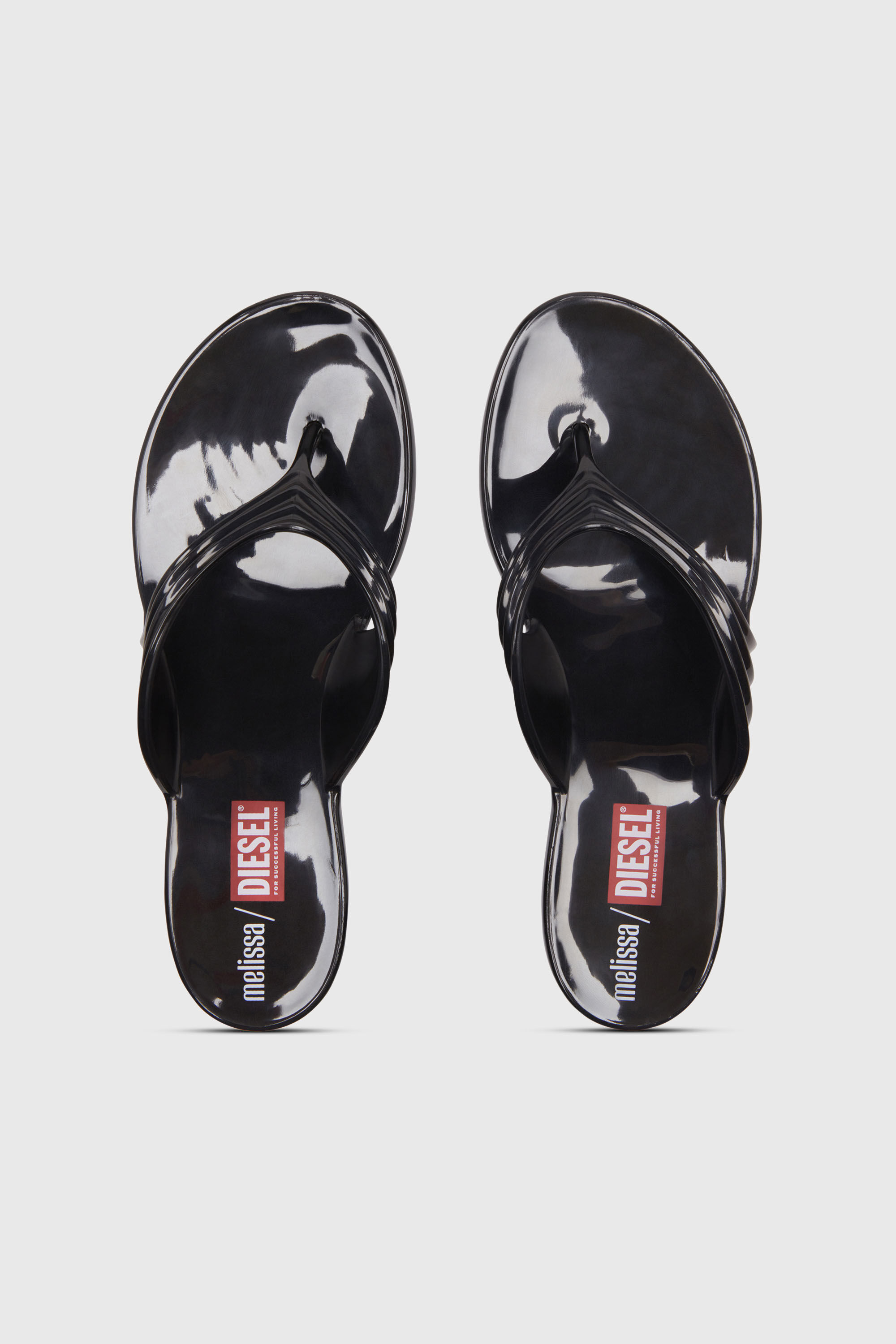 Diesel - MELISSA QUANTUM THONG, Woman's Sculptural flip-flops in Melflex&reg; in Black - 4