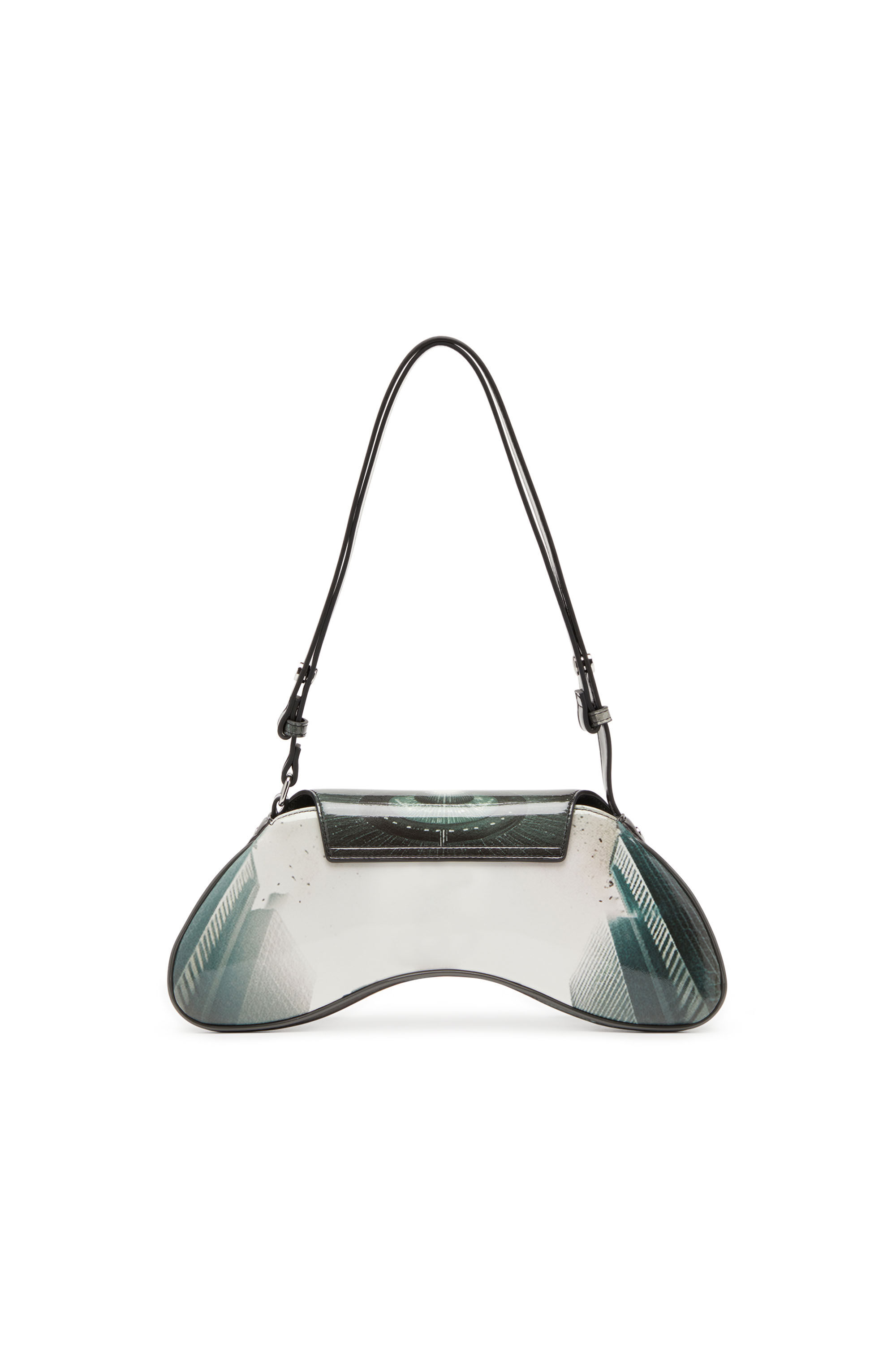 Diesel - PLAY CROSSBODY, Woman's Play-Shoulder bag in printed glossy PU in Dark grey - 3