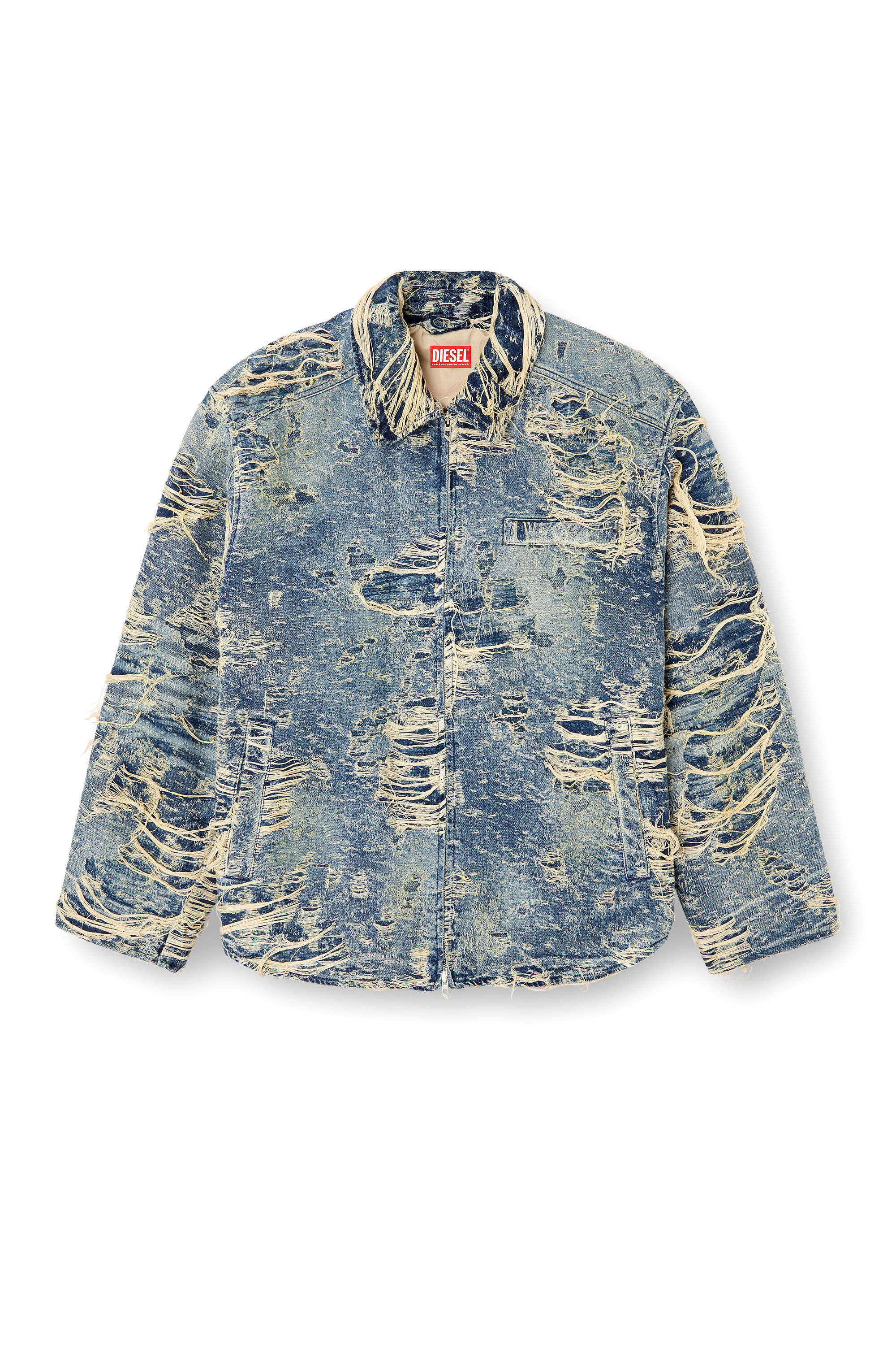 Diesel - D-IVAR-FSG1, Man's Jacket in floating-thread denim in Medium blue - 2