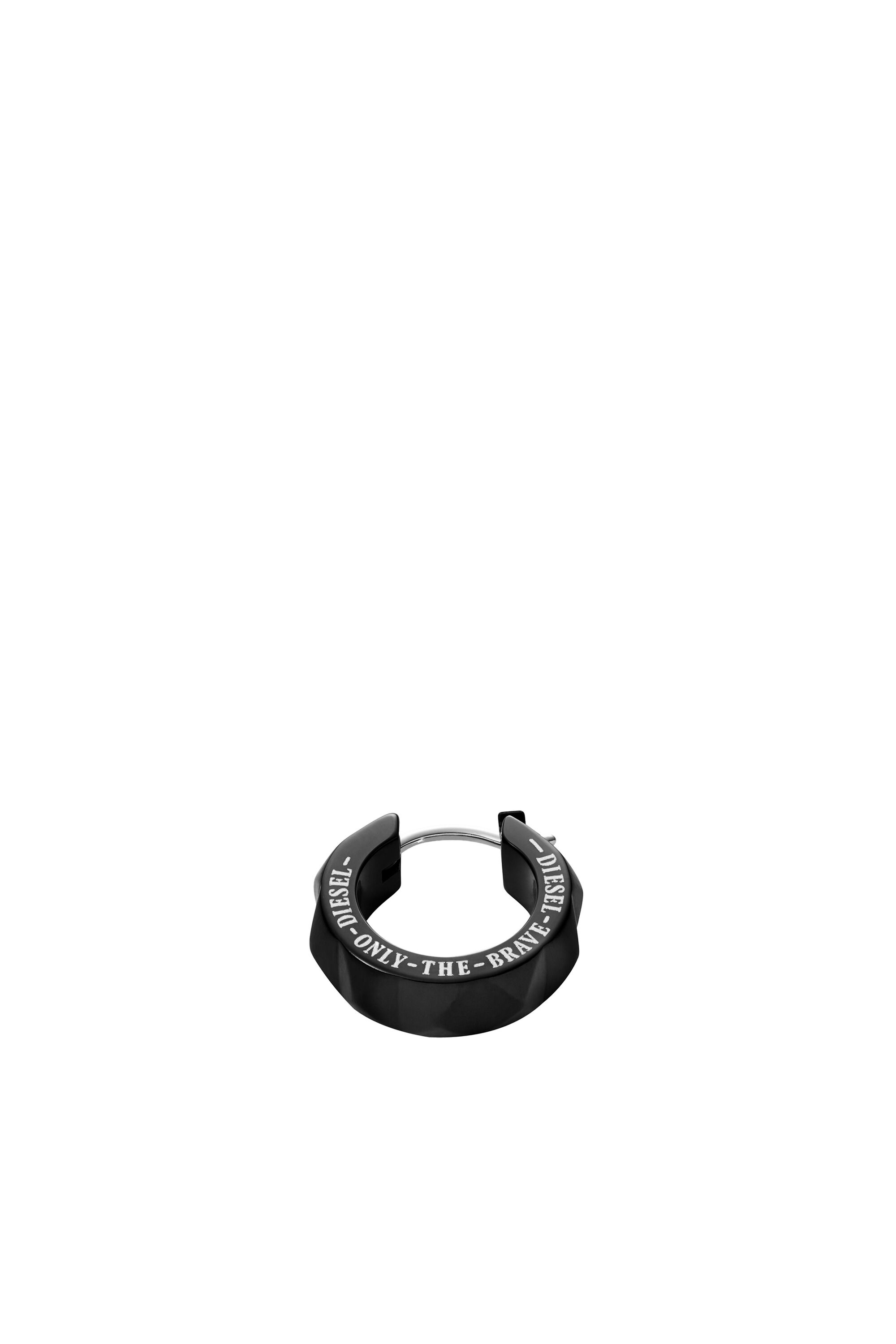 Diesel - DX1273, Man's Black stainless steel studded huggie single earring in Black - 1