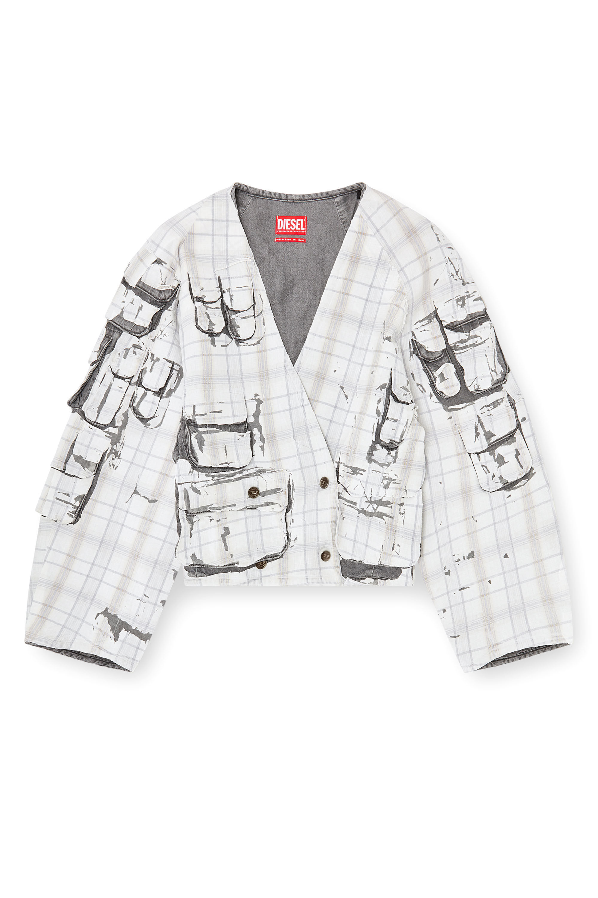 Diesel - DE-TALBAR-FSI, Woman's Denim cardi jacket with peel-off effect in null - 2