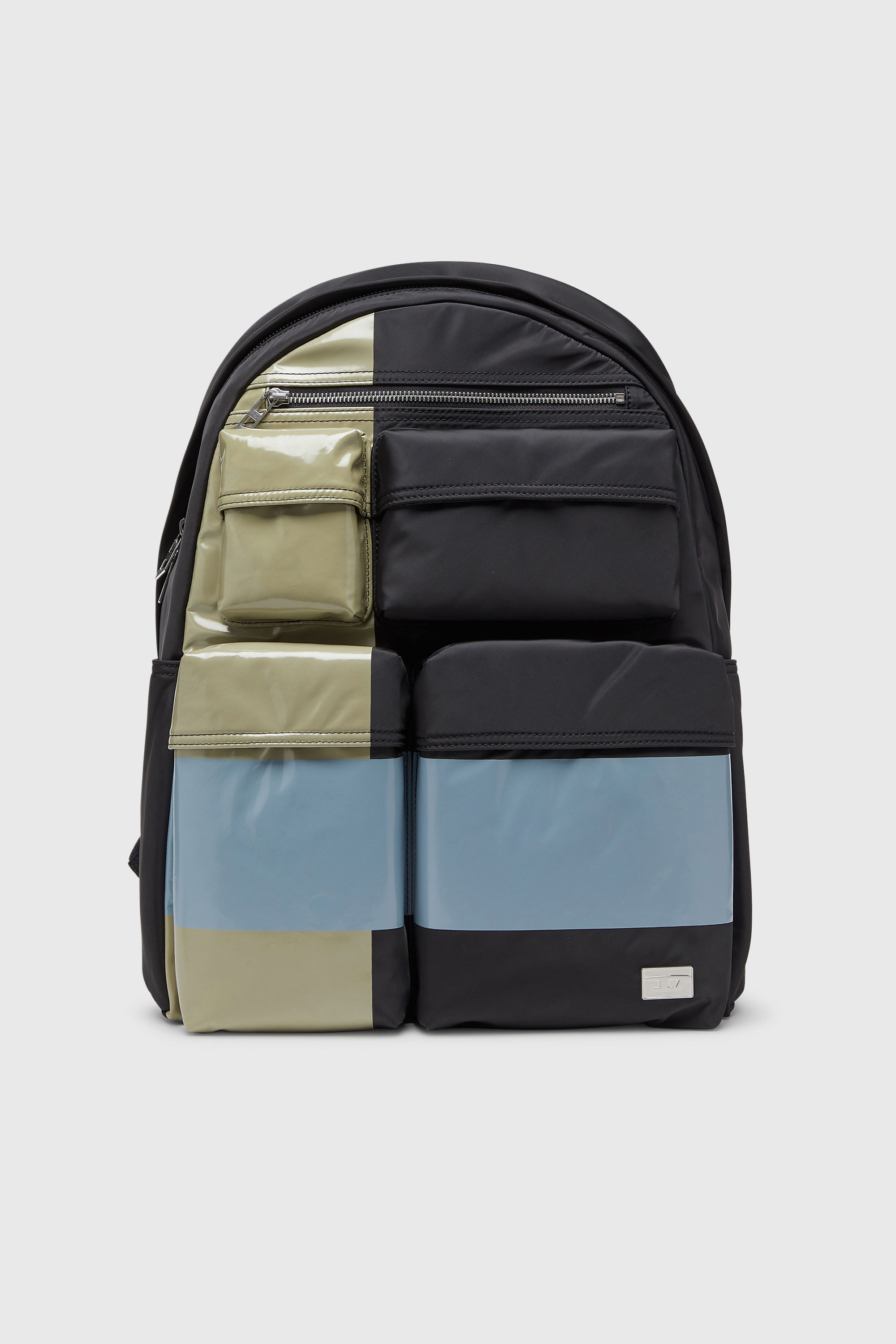 Diesel - MULTI-PKTS BACKPACK X, Unisex's Multi-Pkts - Color-block backpack with multiple pockets in Black/Green - 1
