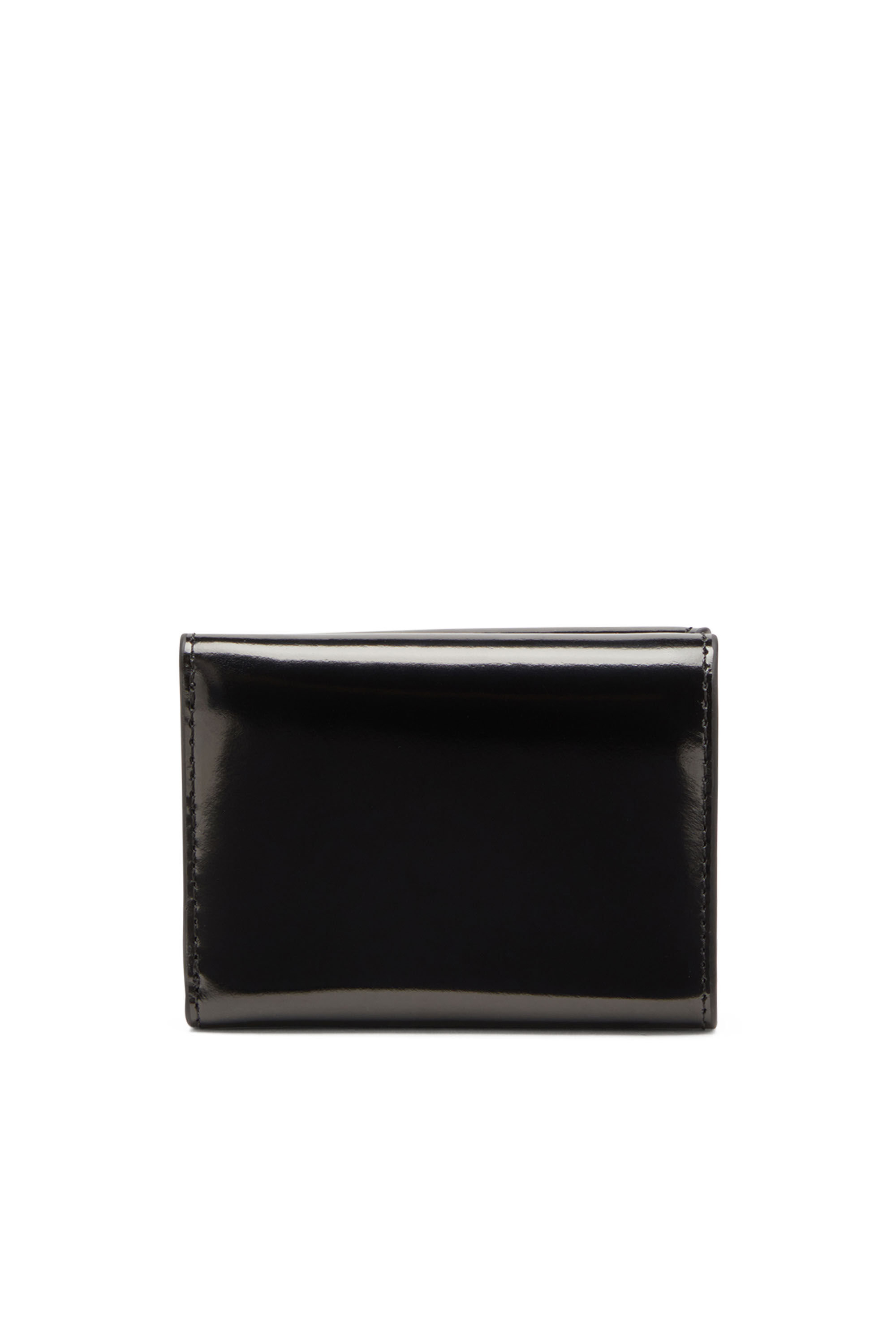 Diesel - 1DR TRI FOLD COIN XS II, Woman's Tri-fold wallet in mirrored leather in Black - 2