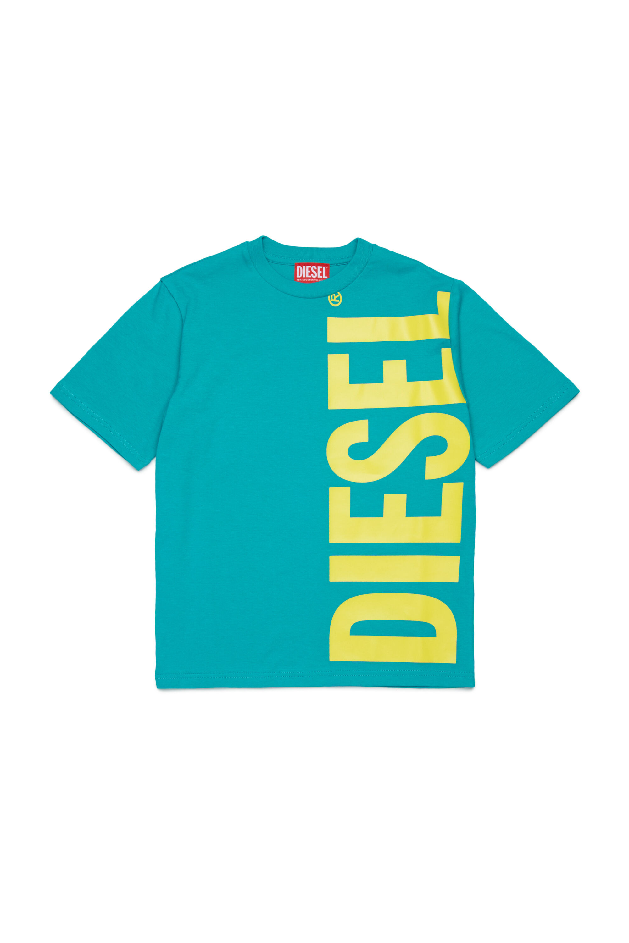Diesel - MTOMS OVER, Man's Cotton T-shirt with maxi logo print in Green - 1