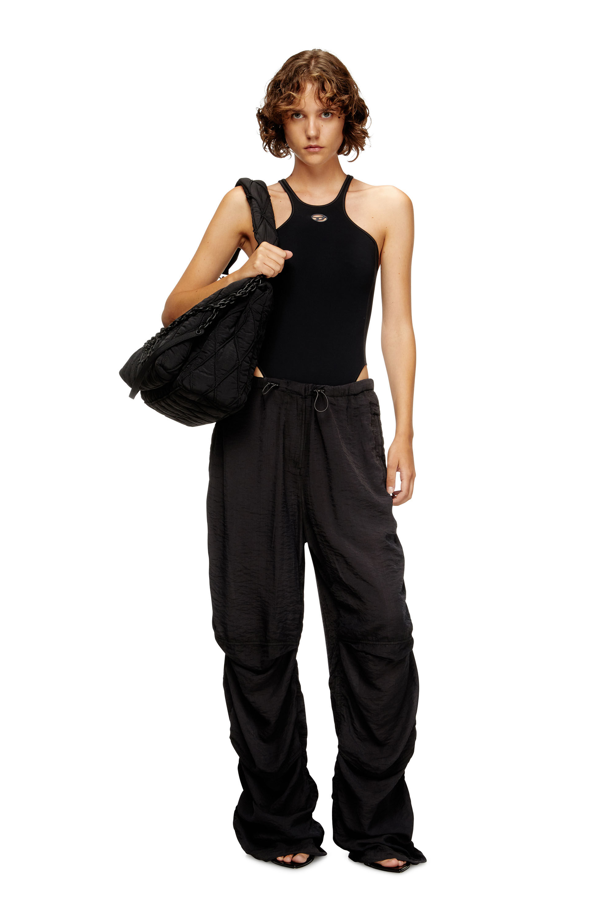 Diesel - CHRISTIE-UTLT, Woman's Stretch bodysuit with Oval D detail in Black - 5