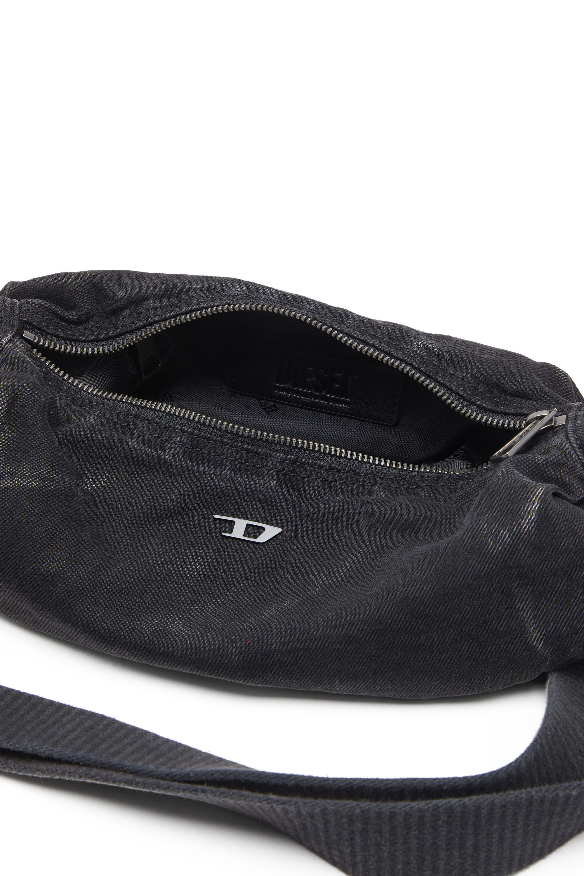 Men's Rave-Small crossbody bag in faded denim | Black | Diesel