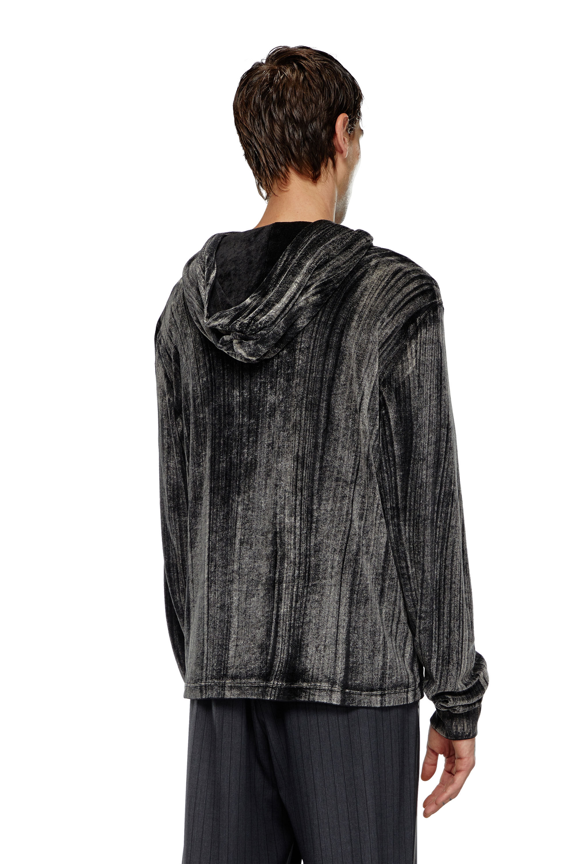 Diesel - T-VELJUST-LS-HOOD, Black - Image 4