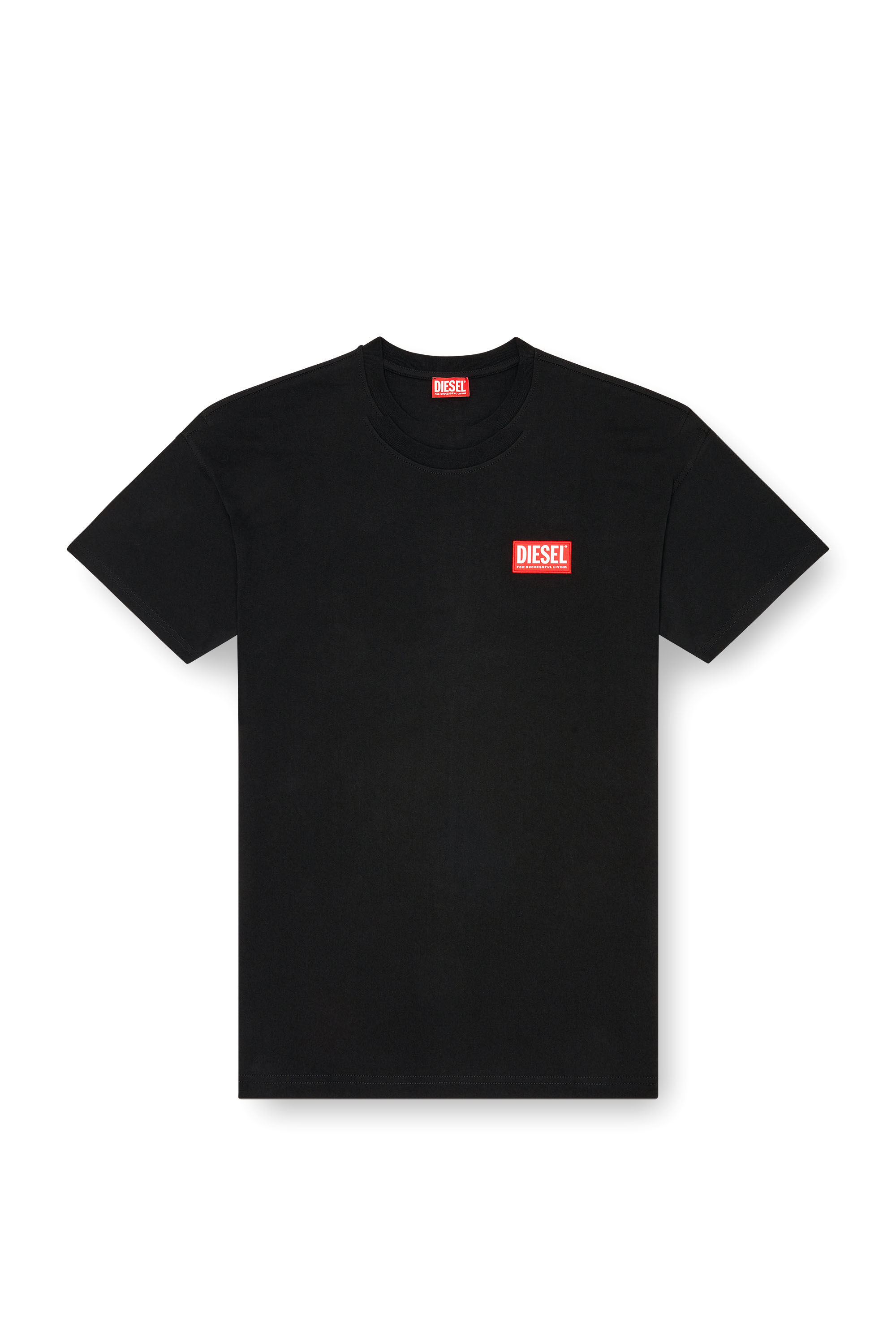 Diesel - T-BOXT-LAB, Man's T-shirt with jacquard logo patch in Black - 2