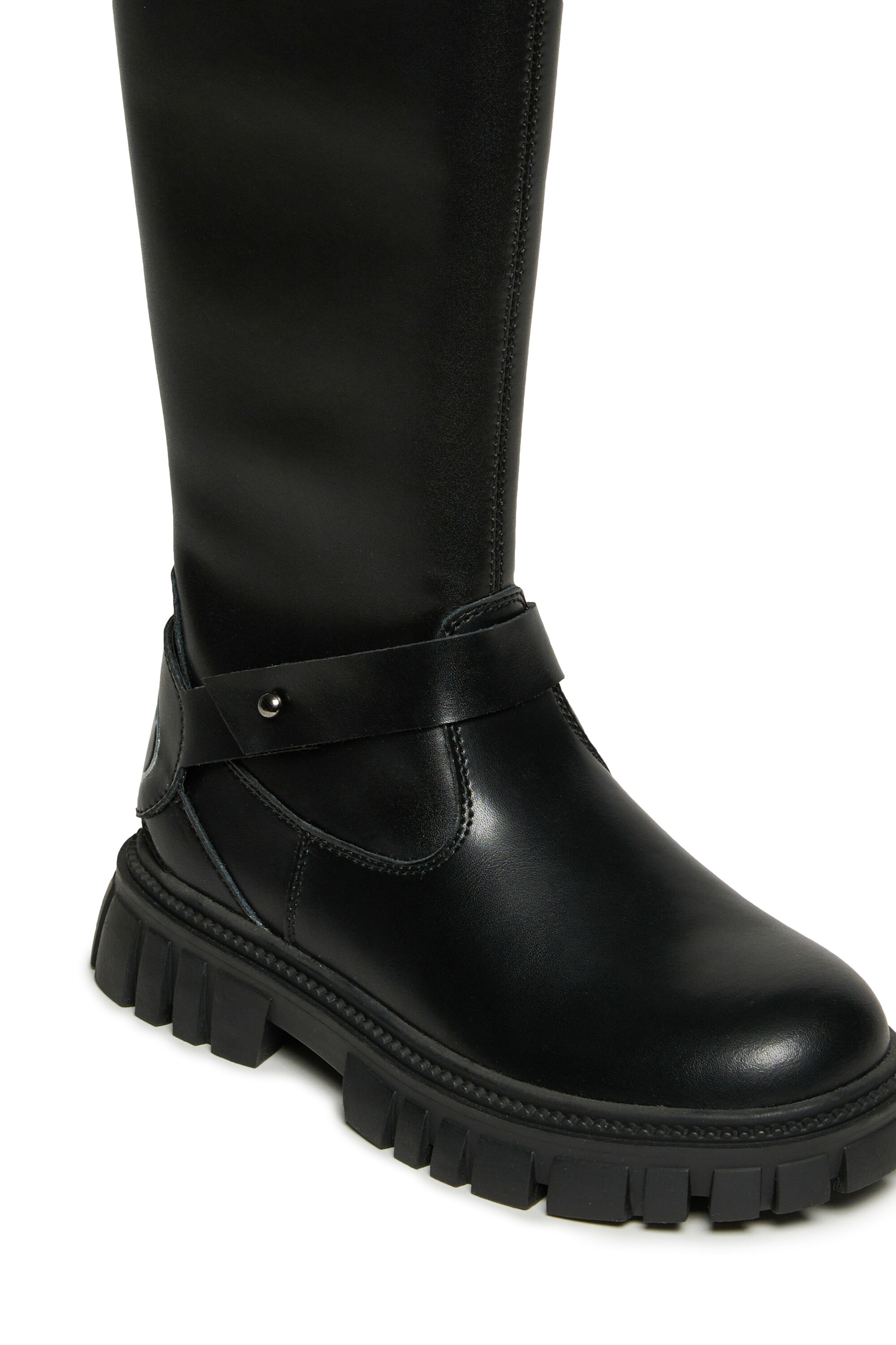 Diesel - D-HAMMER KNT PATCH, Unisex's D-Hammer High Leather Boots in Black - 4