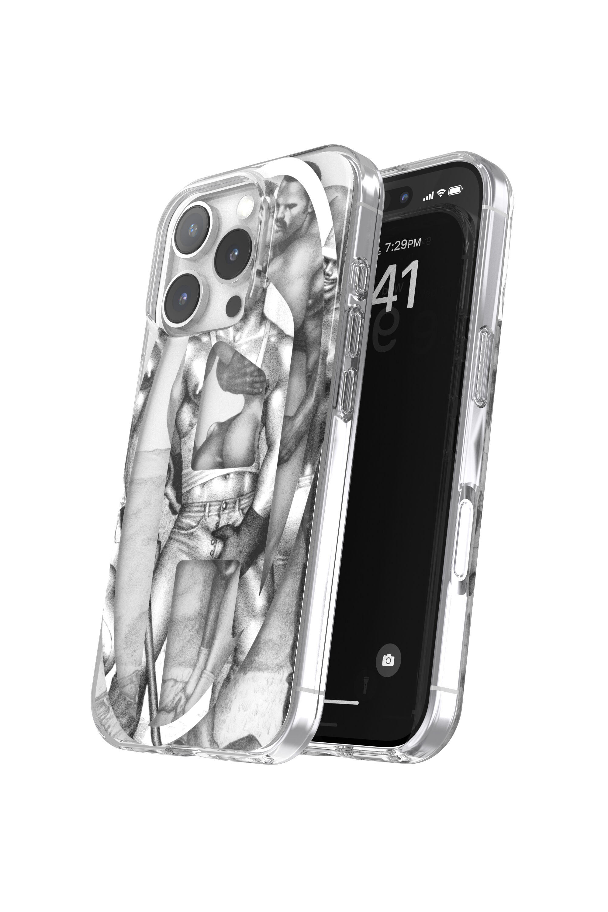 Diesel - 60388 DIESEL TOM OF FINLAND AOP CASE, Unisex's ToFF Case iPhone 16 Pro in Grey - 3