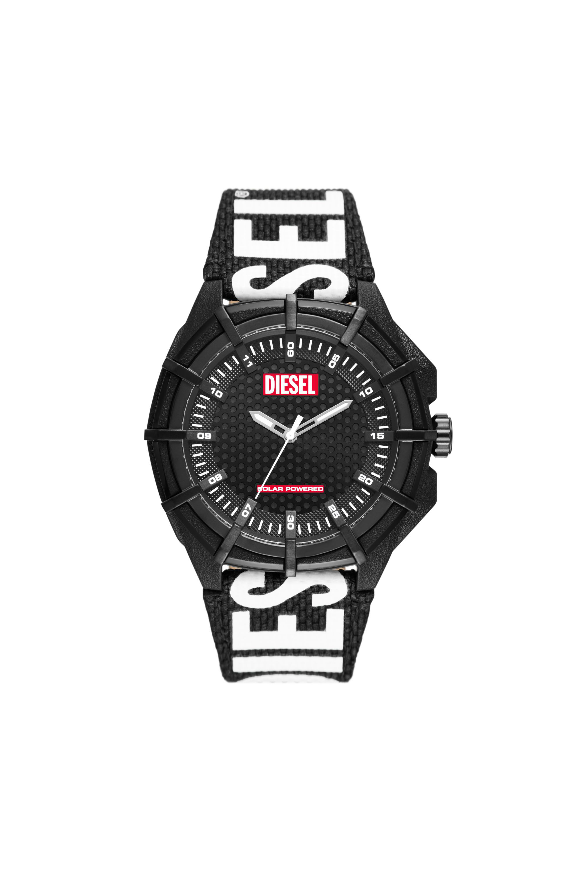 Men s Framed solar powered black rpet watch Multicolor Diesel