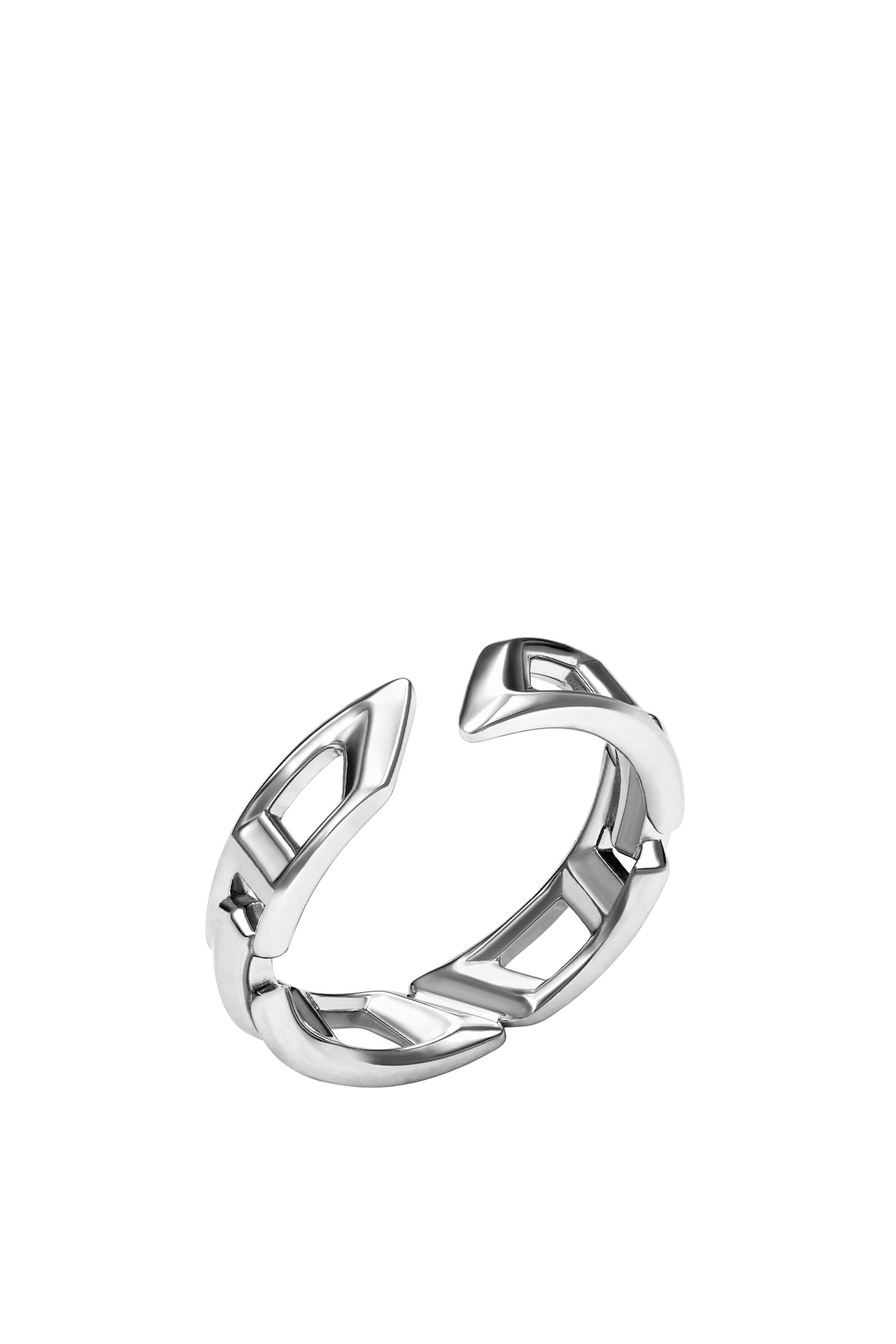 Diesel - DL1349040 JEWEL, Unisex's D Logo Sterling Silver Band Ring in Silver - 1