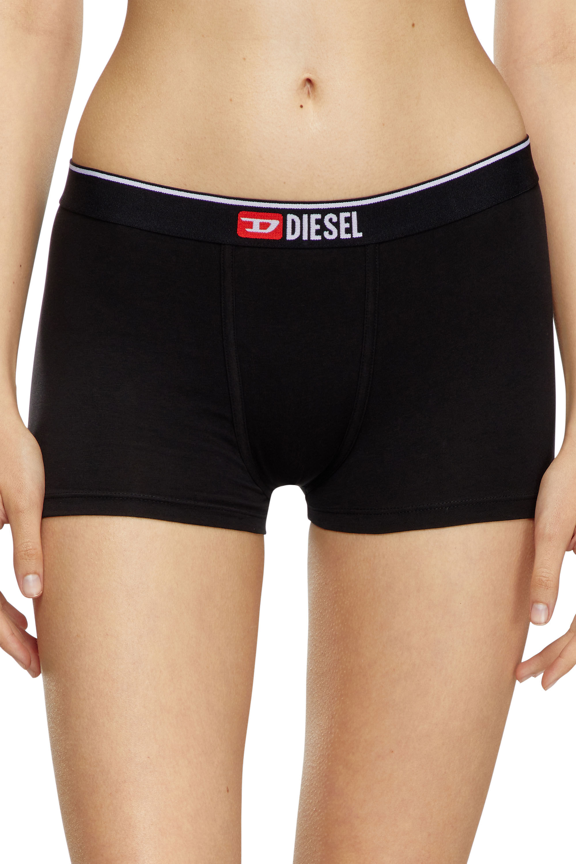 Diesel - UFPN-MYAS-TWOPACK, Woman's Two-pack of plain boxer briefs in Grey/Black - 3