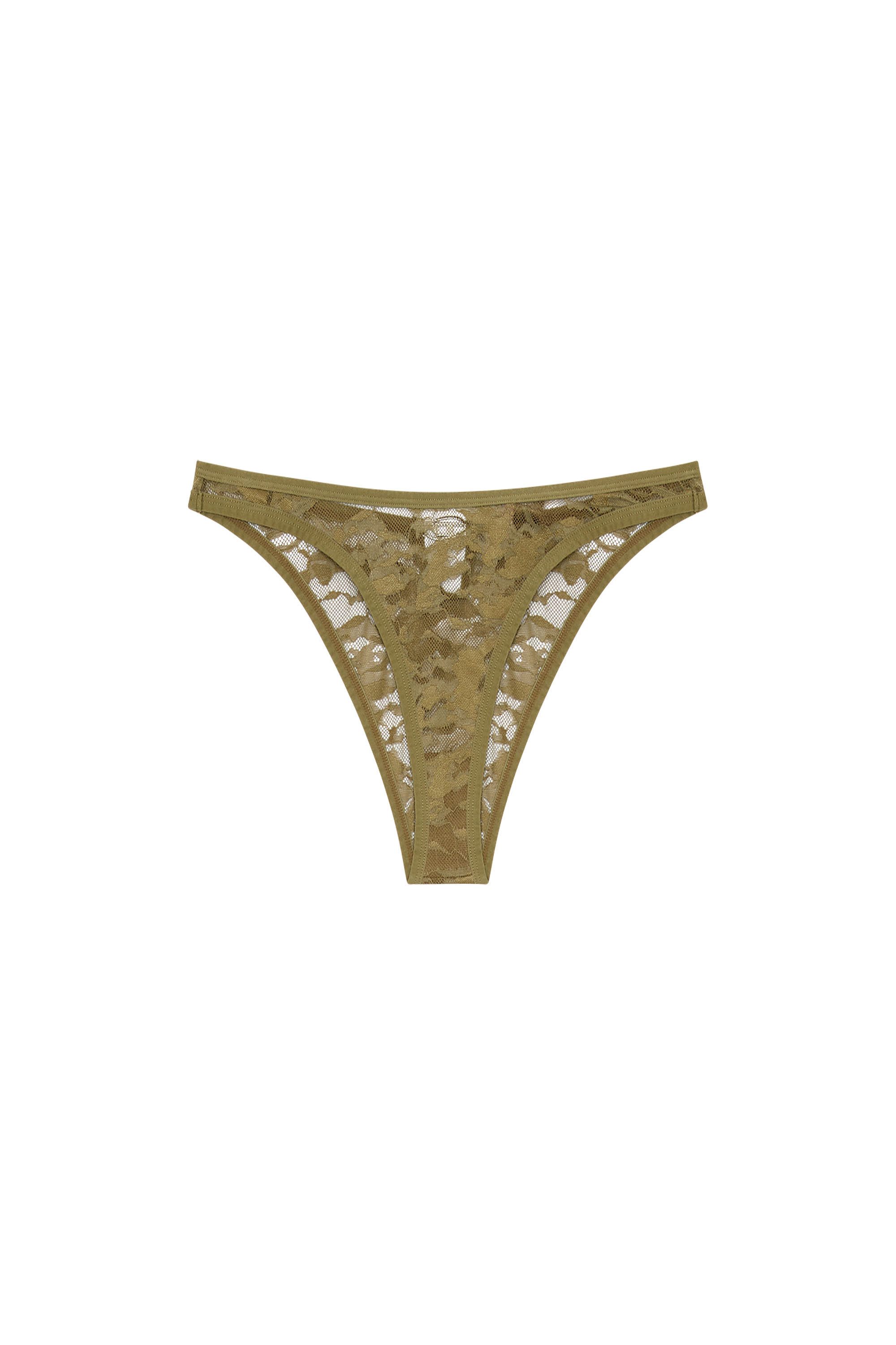 Diesel - UFPN-D-OVAL-PUNCHY-BRIEF, Woman's Camo lace briefs with Oval D plaque in Military Green - 2