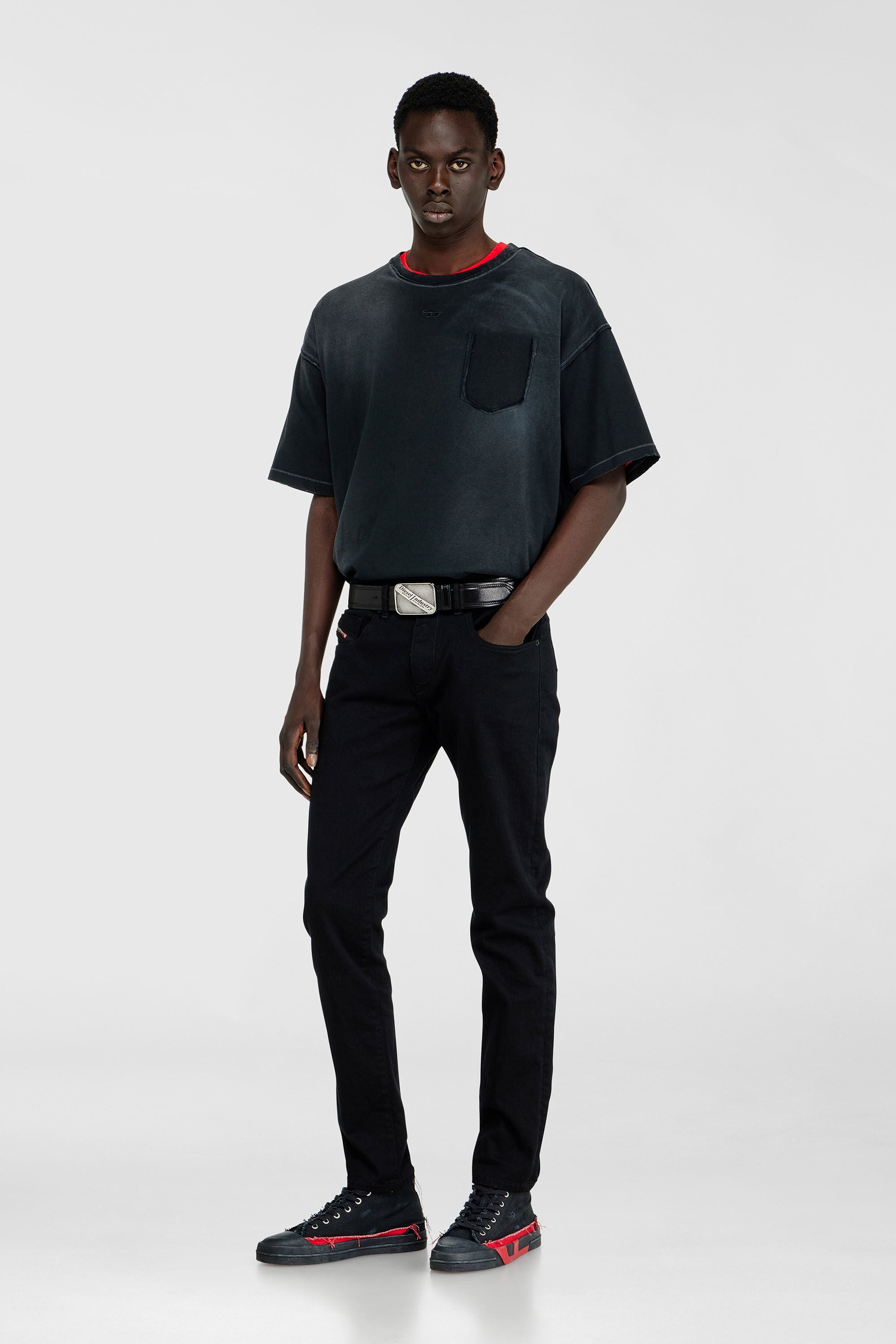 Diesel - Man's Slim Jeans 2019 D-Strukt 069YP, Black/Dark grey - 1