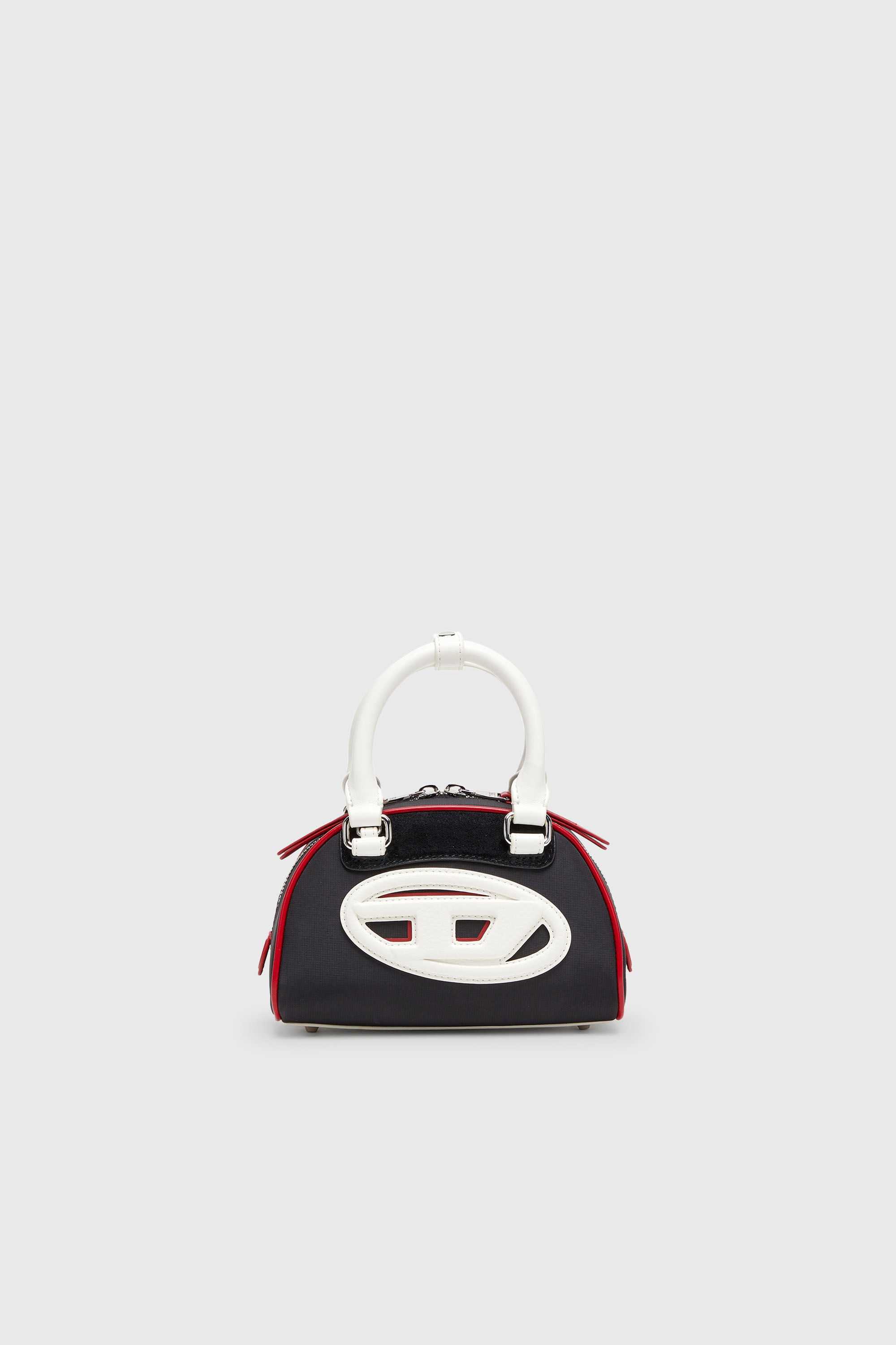 Diesel - 1DR DOME CROSSBODY, Woman's 1DR Dome-Colour-block small bowling bag in Black/White - 2